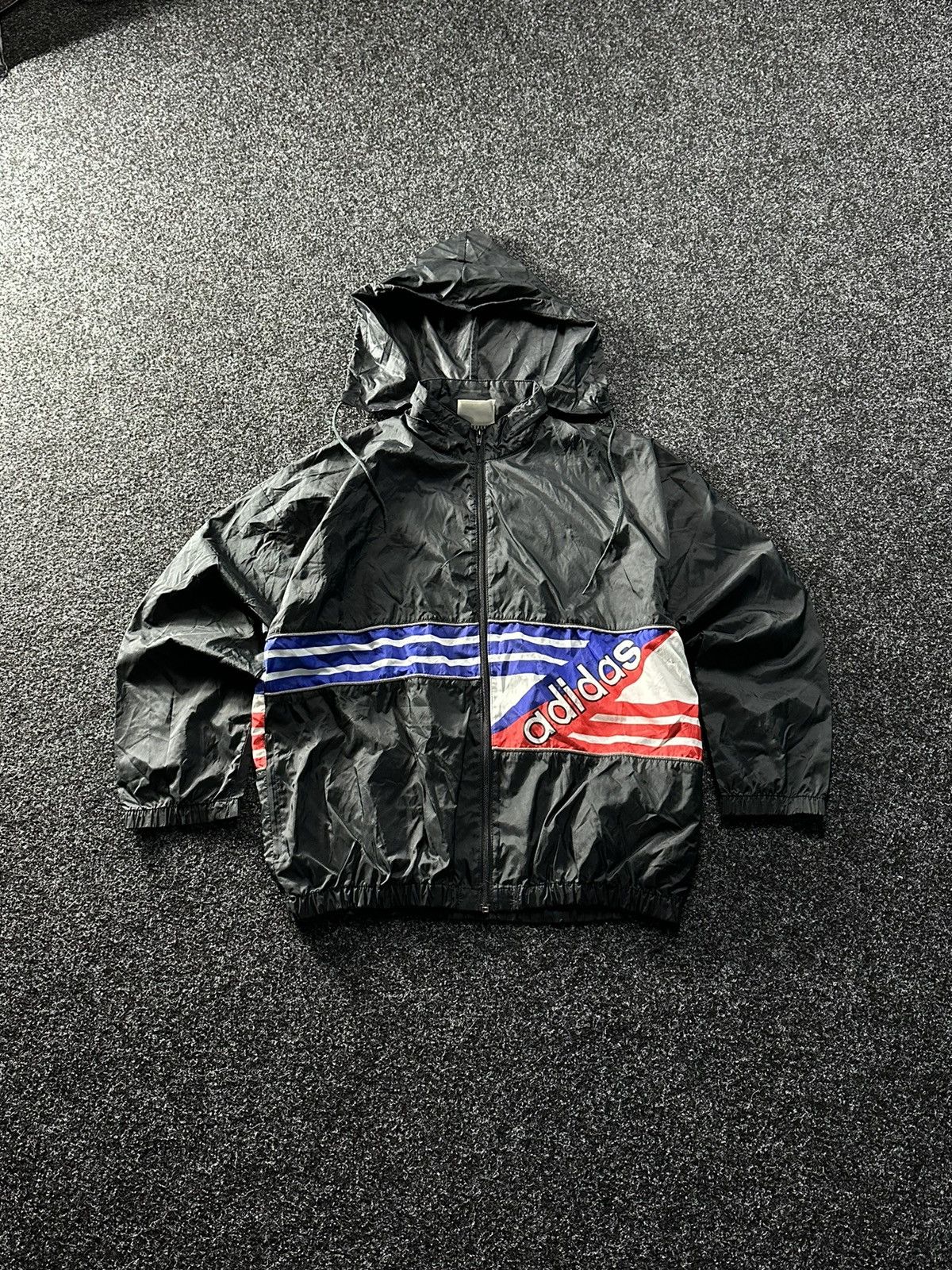 Adidas × Vintage 🚨 RARE ADIDAS 90S vintage windbreaker BIG LOGO Y2K hood Size US M / EU 48-50 / 2 - 1 Thumbnail