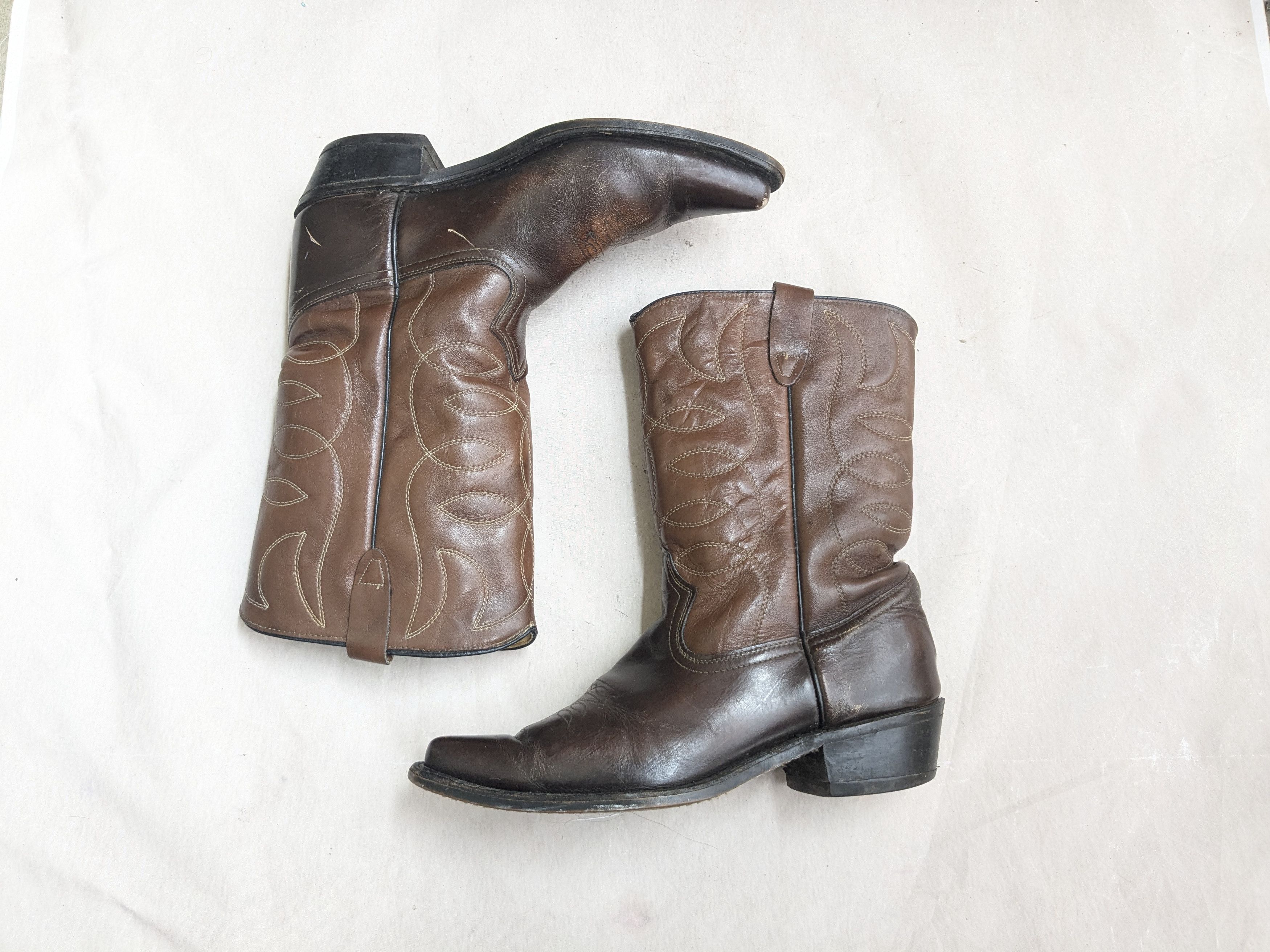 Genuine Leather Texas Cowboy Boots Brown 10.5 E Wide USA Western Size US 10.5 / EU 43-44 - 1 Thumbnail