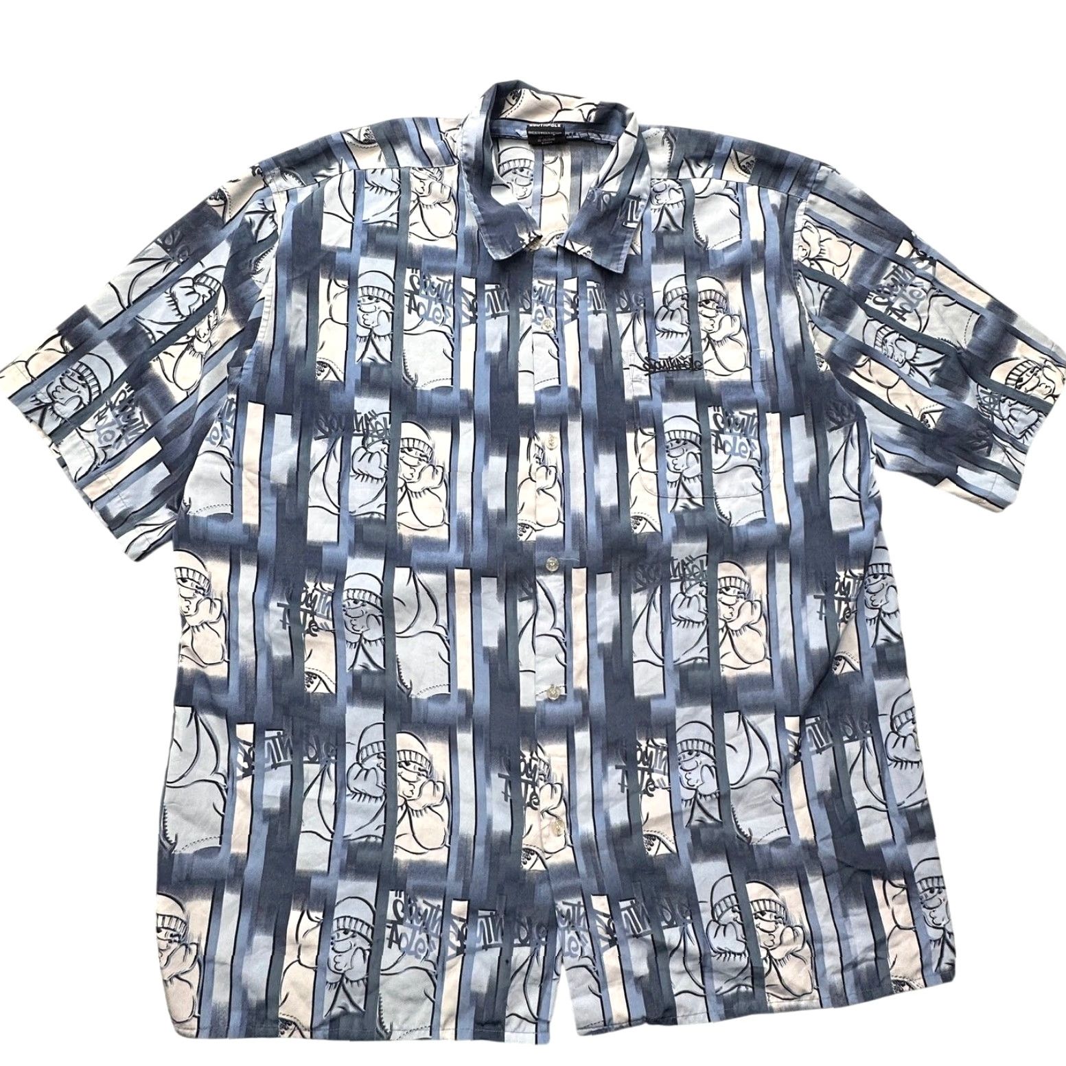 Southpole VINTAGE Southpole AOP Hip Hop Button Up Short Sleeve Shirt Mens XXL Blue Size US XXL / EU 58 / 5 - 2 Thumbnail