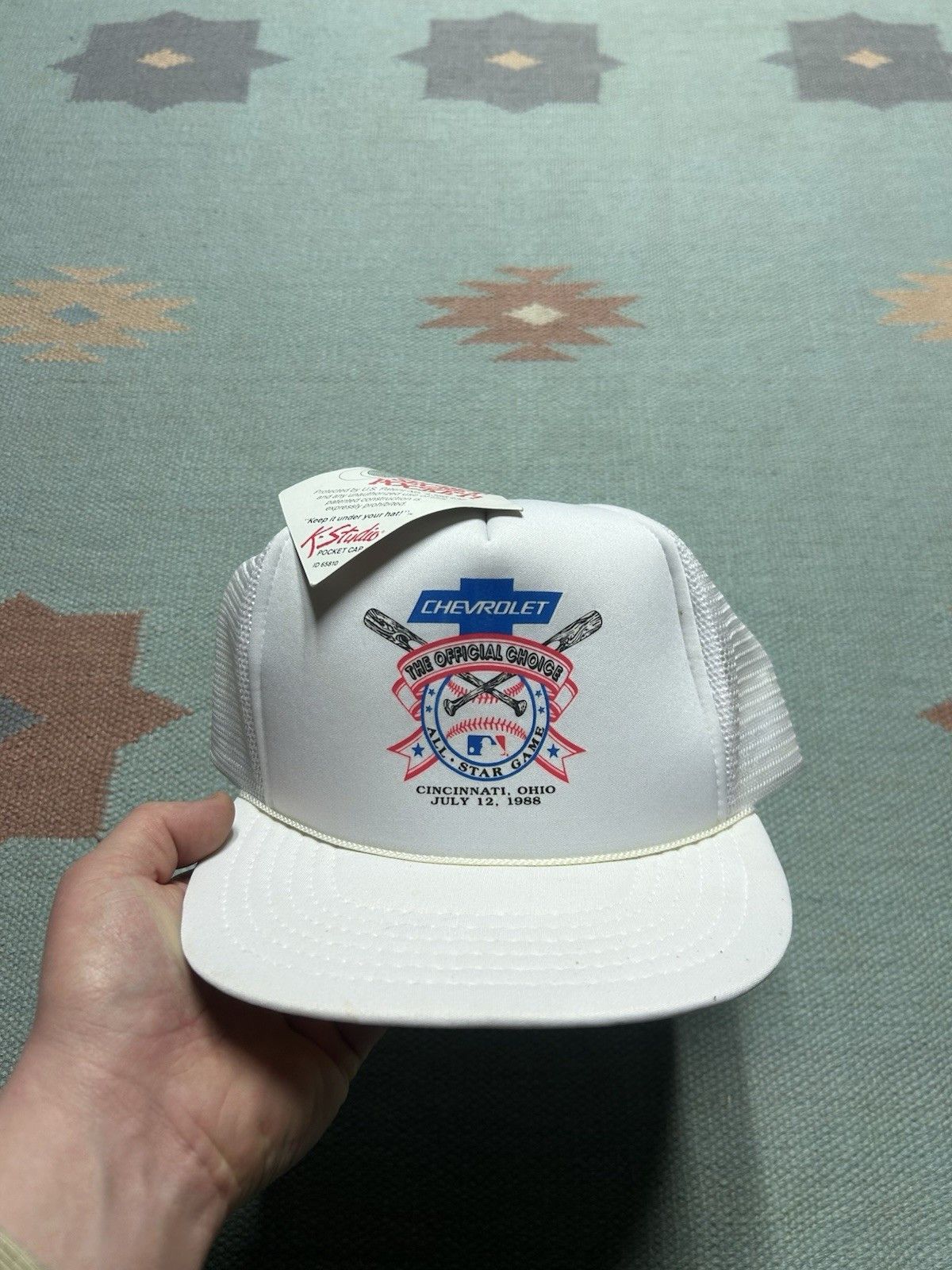 Vintage trucker hat Chevrolet all star game Cincinnati baseball NWT Size ONE SIZE - 2 Thumbnail