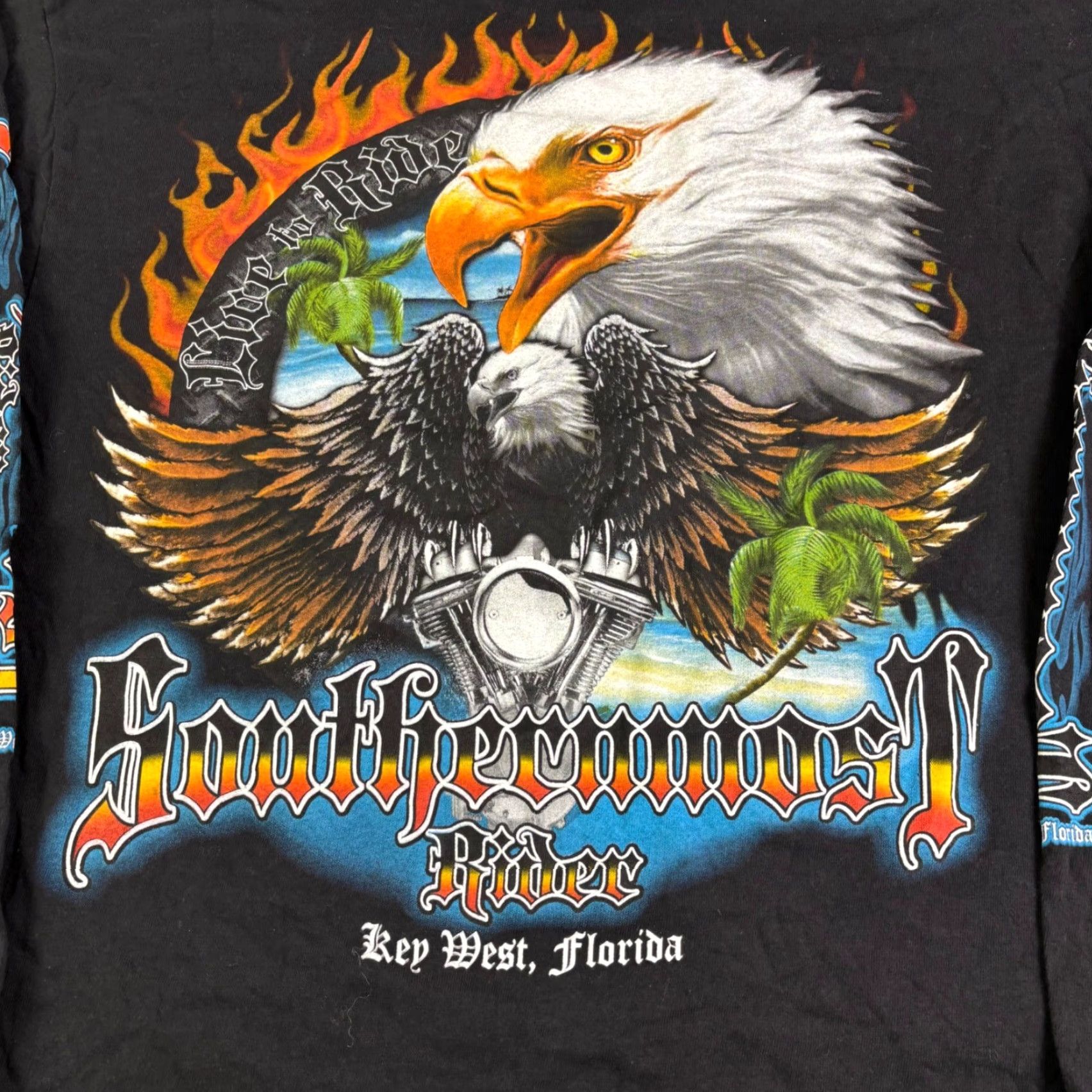 Vintage VINTAGE Soothiermood Rider Eagle Flames Long Sleeve T Shirt XL Black Mens Crew Neck Graphic Print 2000s Sportsman Jersey Cotton Knitted Size US XL / EU 56 / 4 - 7 Thumbnail