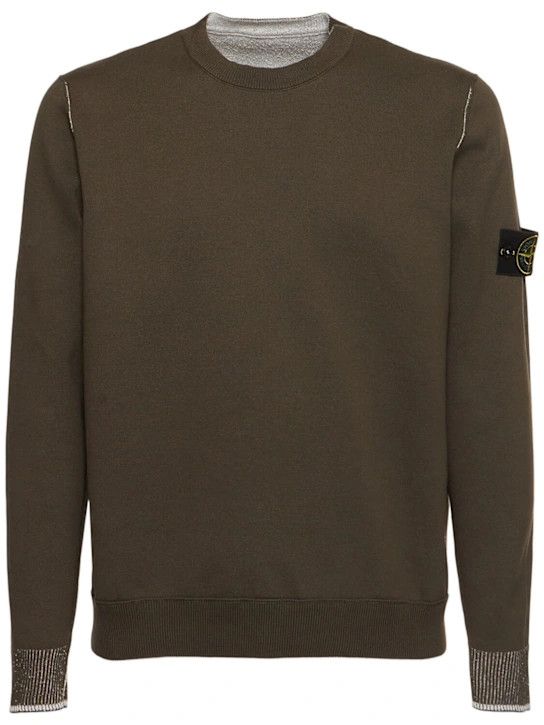 Stone Island o1lsvrm0425 Crewneck Cotton Blend Sweatshirt in Ivory Size US L / EU 52-54 / 3 - 6 Thumbnail
