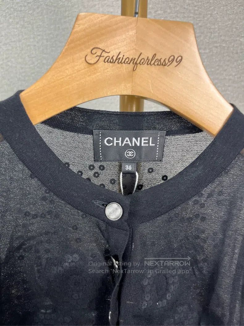 Chanel Chanel Black full-print long-sleeved knitted jacket Size XS / US 0-2 / IT 36-38 - 4 Thumbnail