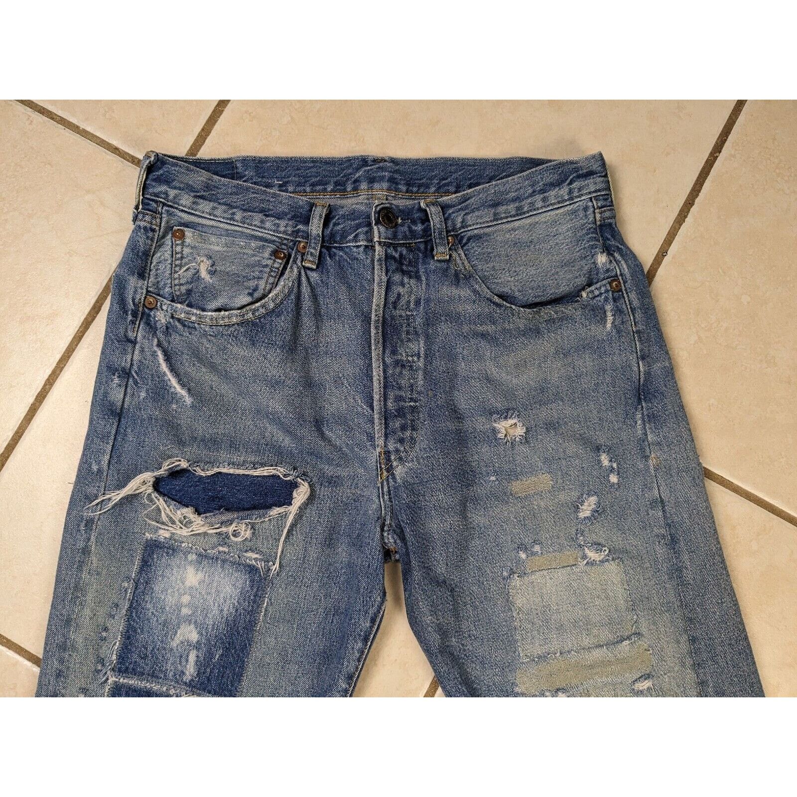 Levi's LVC LEVIS 501XX 31x34 Distressed Big E Selvedge Jeans Size US 31 - 5 Thumbnail