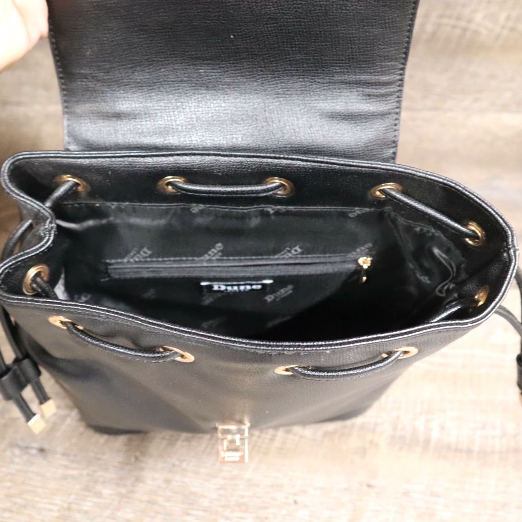 Vintage VINTAGE Dune London Leather Backpack Womens Medium Black Leopard Print Purse Accessories Size ONE SIZE - 4 Thumbnail