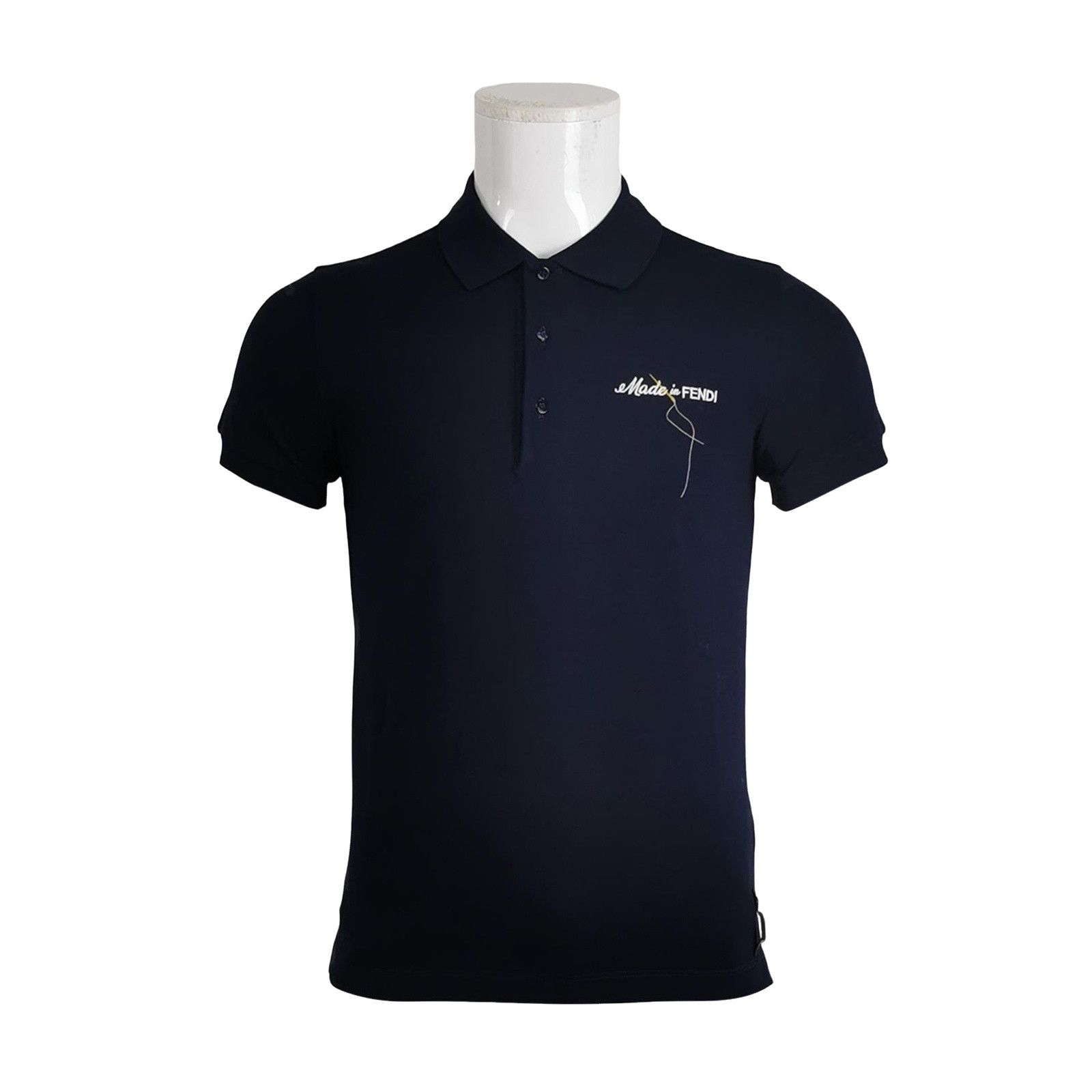 Fendi Fendi Logo Embroidered Navy Polo Size XXS Size US XXS / EU 40 - 1 Thumbnail