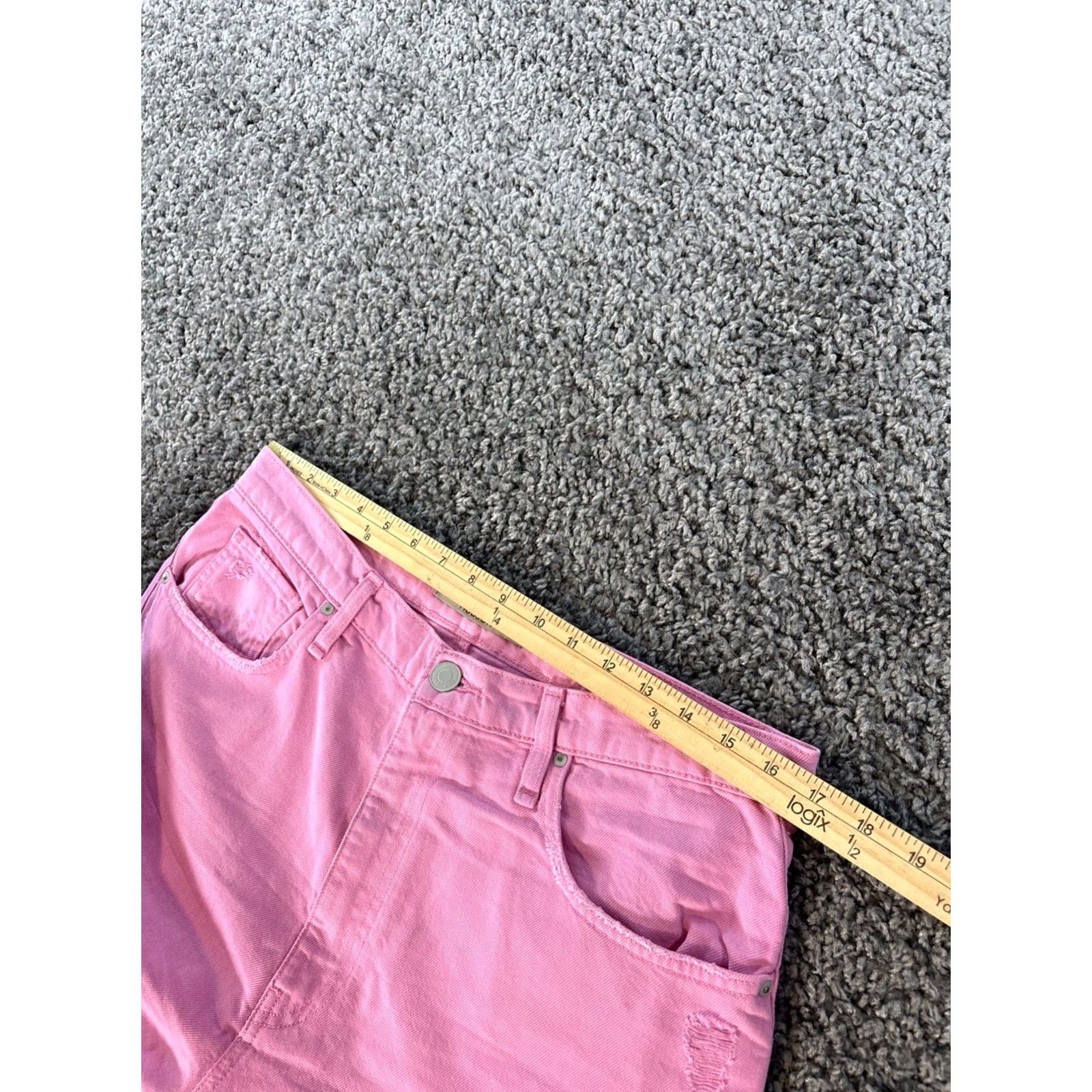 Hudson Hudson Pink Barbiecore Denim Jeans – 32x31 High Rise Wide-Leg Relaxed Regular Women, Raw Hem, 32 31 Inseam, Brand Hudson, Style Jeans Size 24" / US 00 / IT 34 - 4 Thumbnail