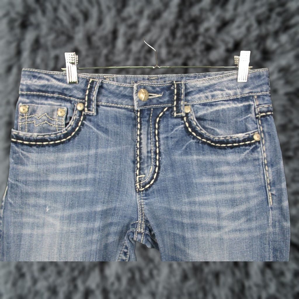 Miss Me Miss Me Jeans Women 27 Boyfriend Rhinestone Capri Denim Blue Regular 27in Inseam Jeans Womens Size 27" / US 4 / IT 40 - 1 Thumbnail