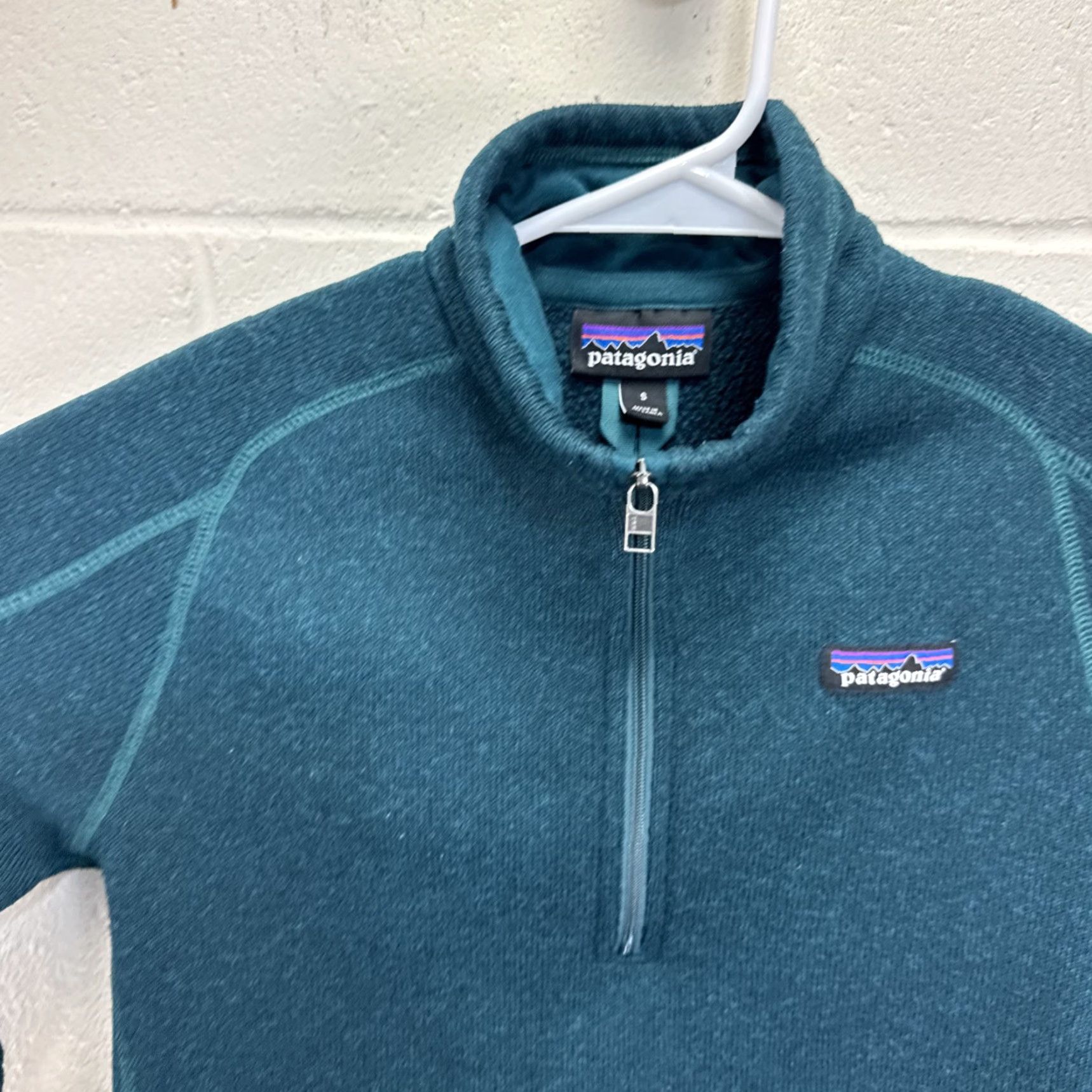 Patagonia Patagonia Sweater Women's 1/4-Zip Dark Borealis Green S Raglan Sleeve Pullover Casual Travel Fall Winter Regular Knit Zipper Size S / US 4 / IT 40 - 3 Thumbnail