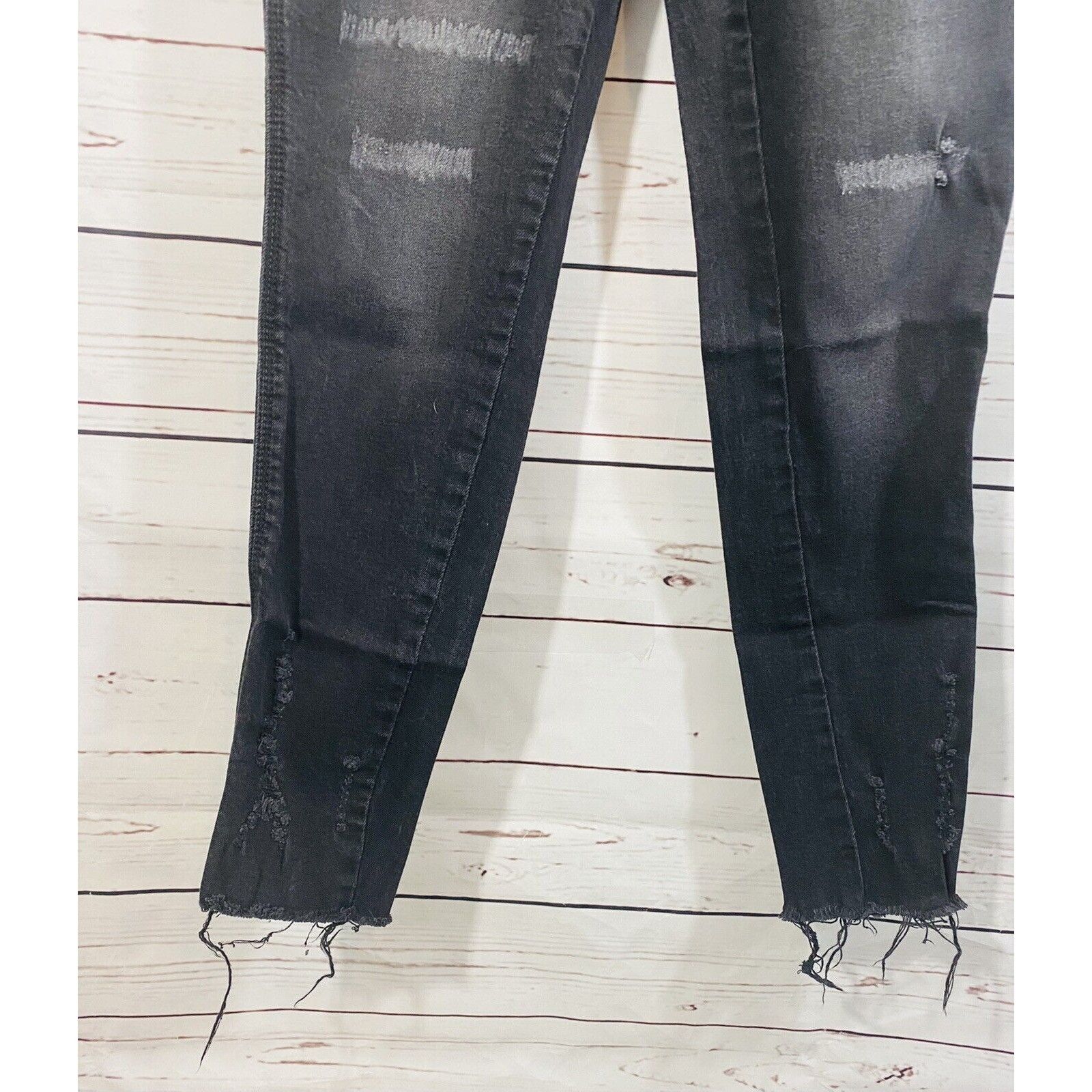 Seven 7 Seven7 Womens Black Distressed Skinny Jeans Size 6 Frayed He Size 28" / US 6 / IT 42 - 8 Thumbnail