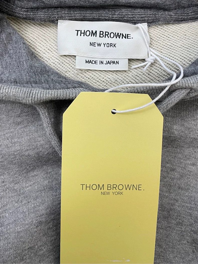 Thom Browne Thom browne Gray color block four-striped hooded sweatshirt Size US S / EU 44-46 / 1 - 6 Thumbnail
