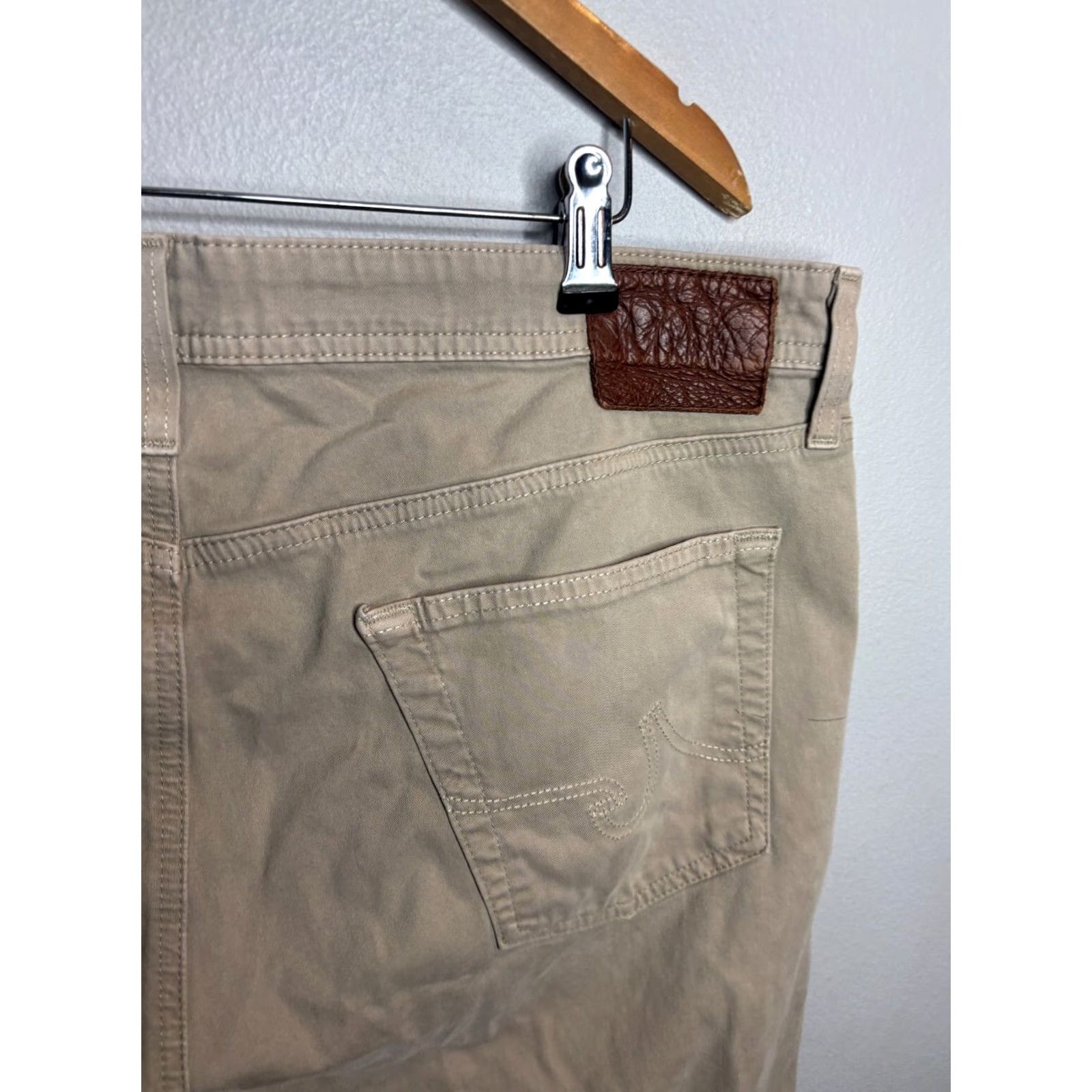 Vintage AG The Graduate Tailored Leg Pants AG Adriano Goldschmied Mens 38x34 Chino Ivory Solid City Preppy USA 90s? Size US 38 / EU 54 - 5 Thumbnail