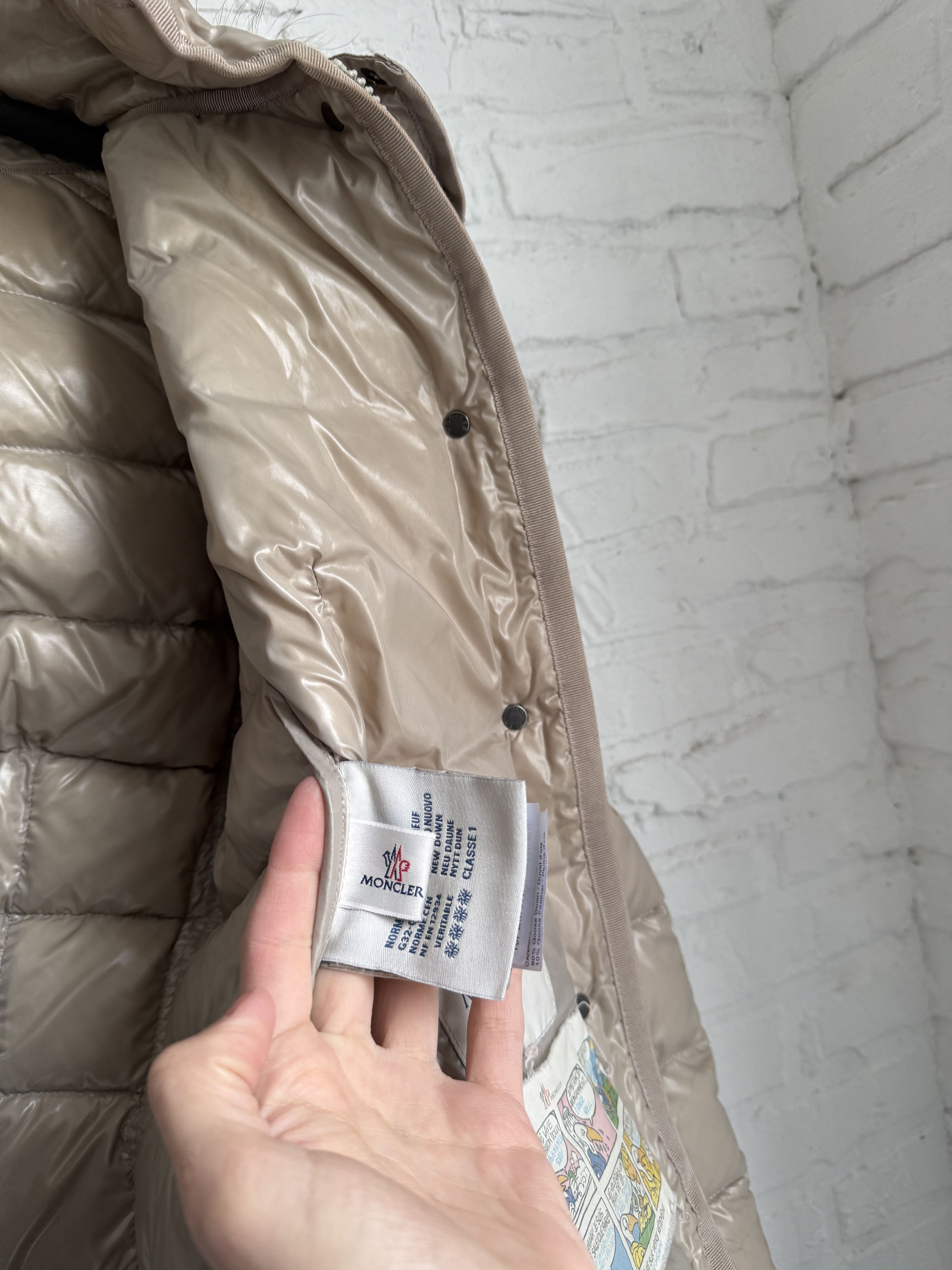Moncler Moncler Armoise Giubbotto Beige Fur Hood Down Puffer Jacket Size S / US 4 / IT 40 - 5 Thumbnail