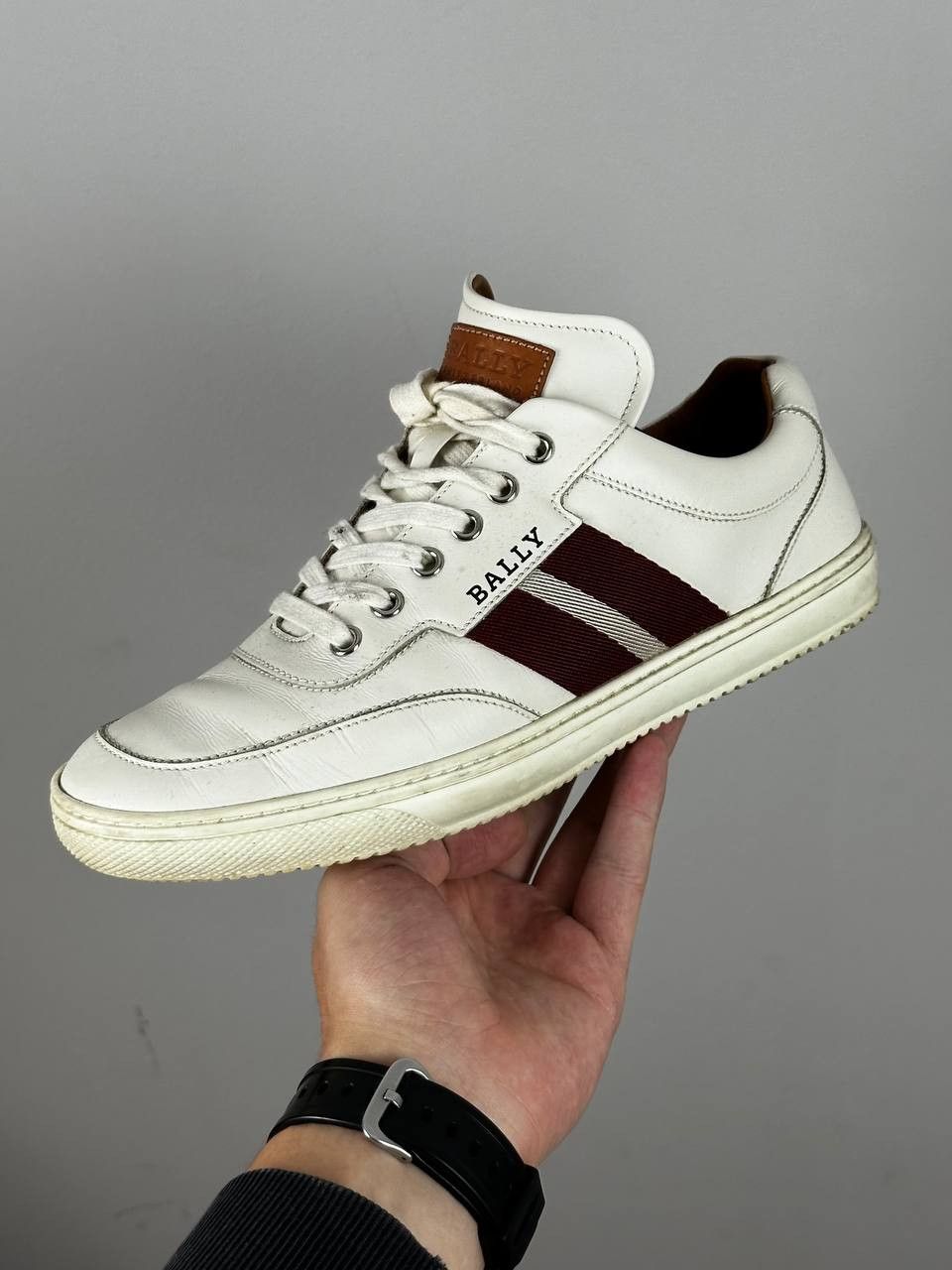 Bally BALLY Oriano White Leather Sneakers Men’s Shoes Size US 8 Size US 8 / EU 41 - 1 Thumbnail