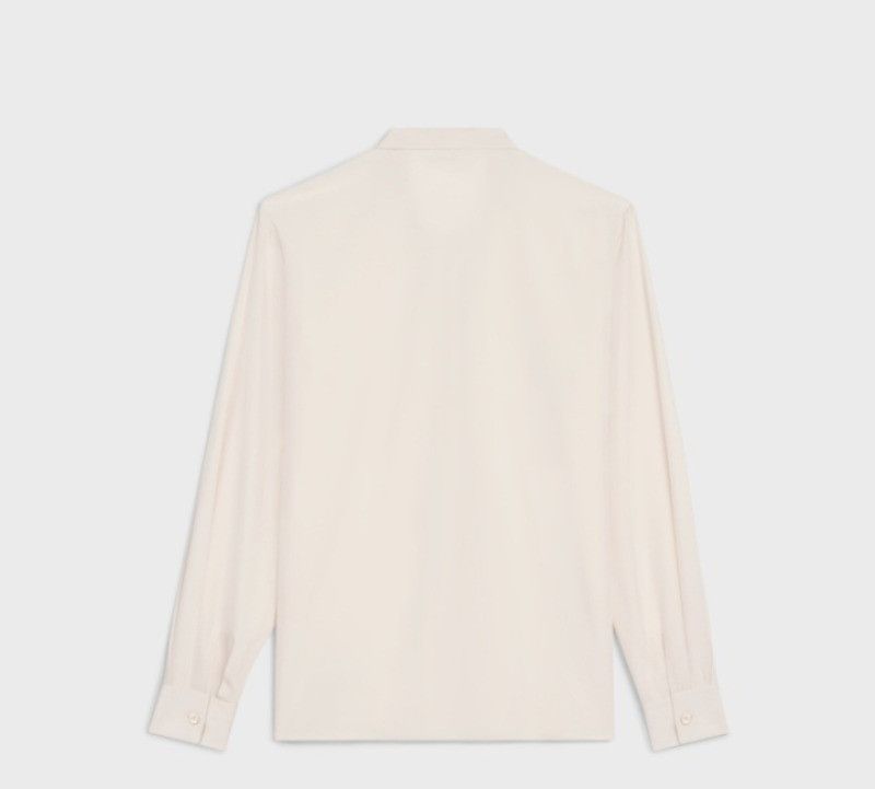 Celine o1w1db11124 Lavalliere Silk And Wool Blouse in Beige Size M / US 6-8 / IT 42-44 - 2 Thumbnail