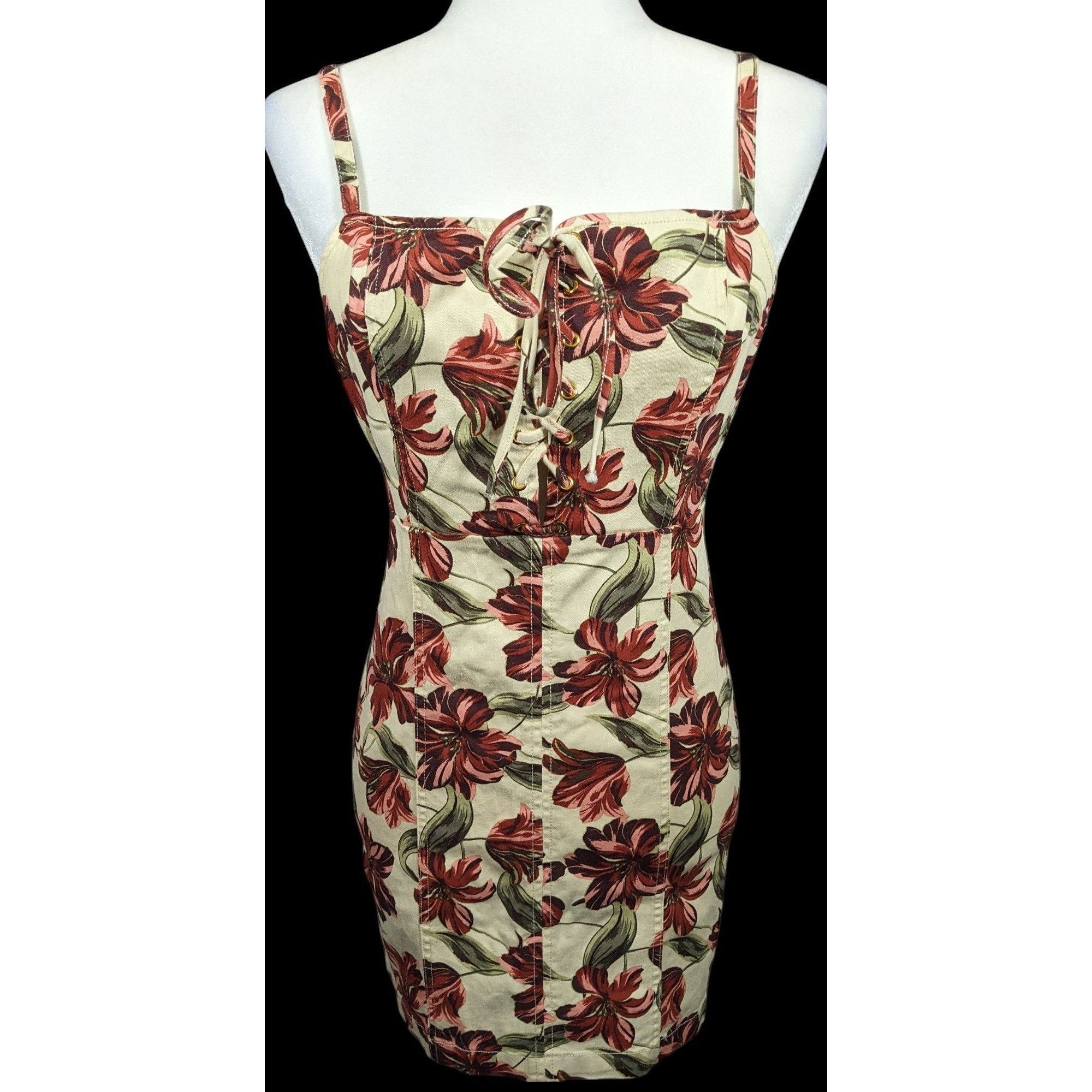 Other GBE Los Angeles 90s Style Cream And Pink Floral Dress Size M Size M / US 6-8 / IT 42-44 - 2 Thumbnail
