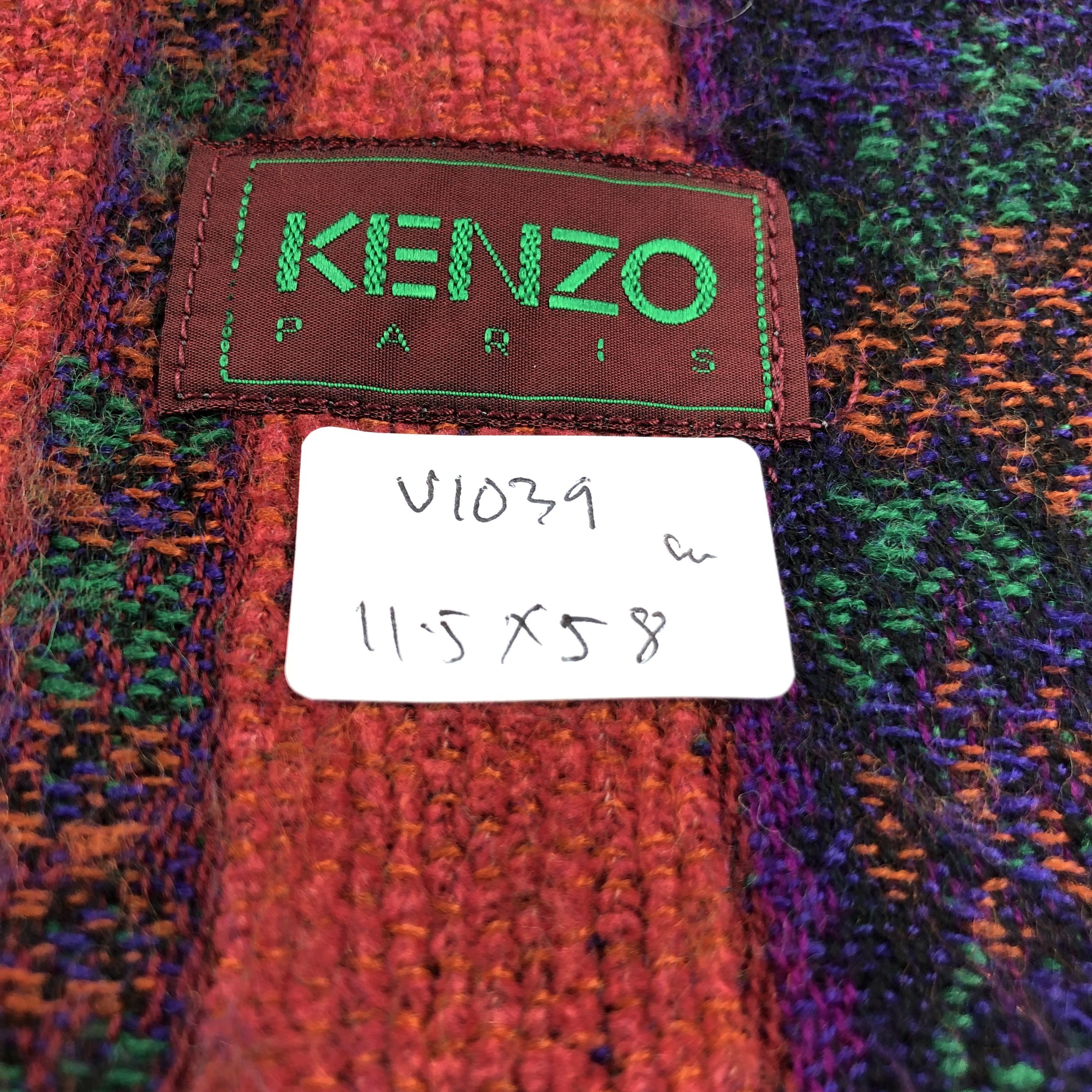 Kenzo Kenzo Floral Wool Scarf Muffler V1039 Size ONE SIZE - 10 Thumbnail