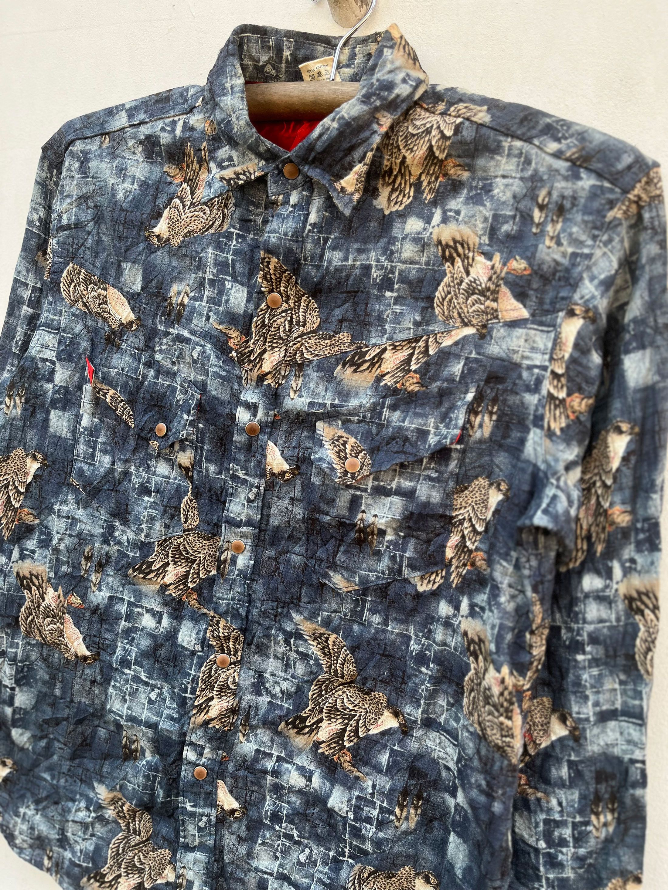 Eternal × Japanese Brand Eternal Japan Full Printed Eagles Western Pearl Snap Shirt Size US M / EU 48-50 / 2 - 2 Thumbnail