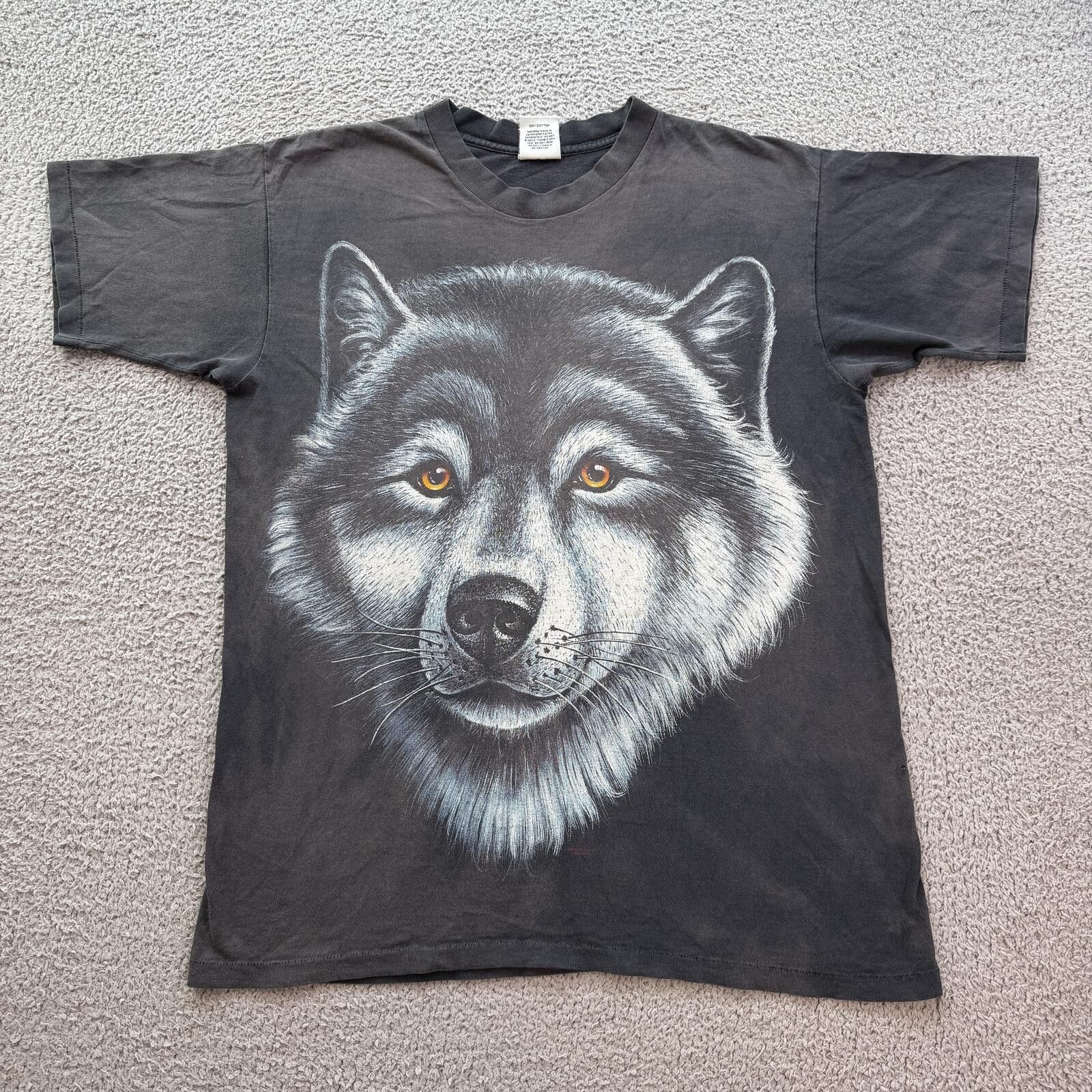 Other Vintage 90s Wolf Graphic T Shirt Made In USA Single Stitch Size US L / EU 52-54 / 3 - 1 Thumbnail