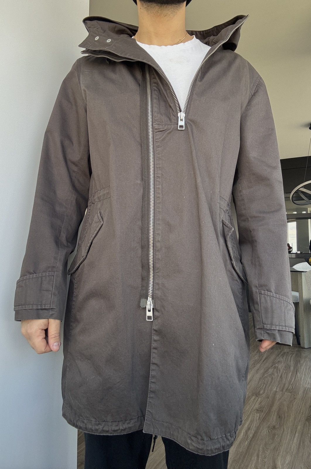 Allsaints Fishtail Cargo Parka Jacket Dark Brown Size US M / EU 48-50 / 2 - 7 Thumbnail