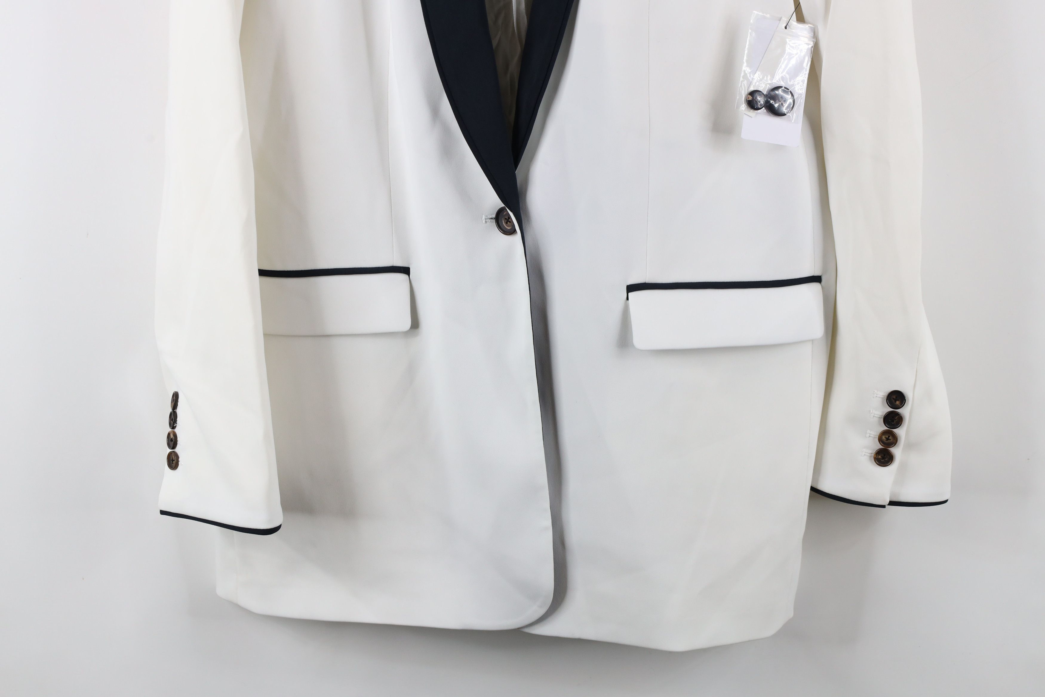 Equipment × Vintage New Equipment Femme Depuis One Button Blazer Jacket White Size XL / US 12-14 / IT 48-50 - 3 Thumbnail