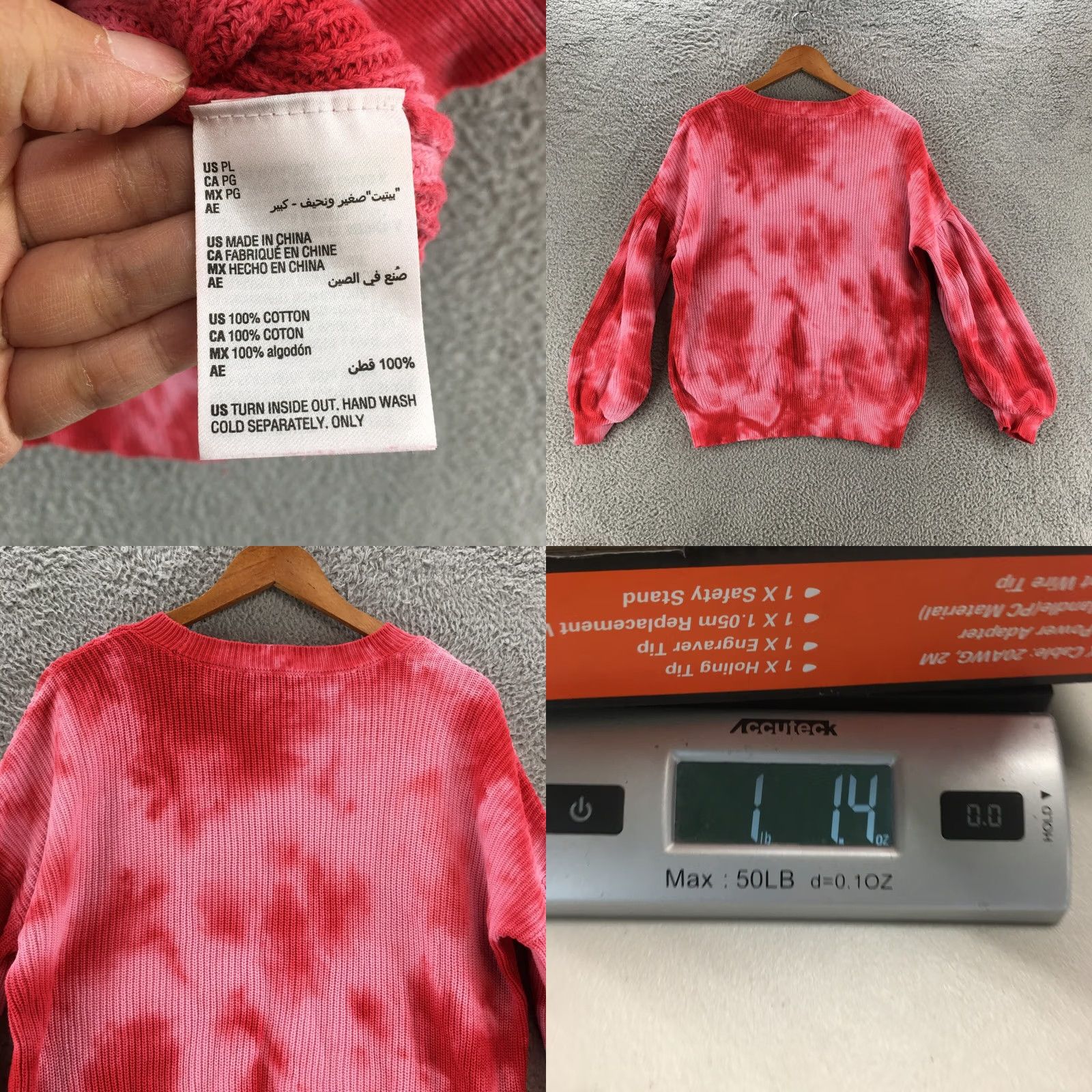 Vintage International Concepts Pullover Sweater Womens Petite L Pink Cotton Knitted Size L / US 10 / IT 46 - 8 Thumbnail