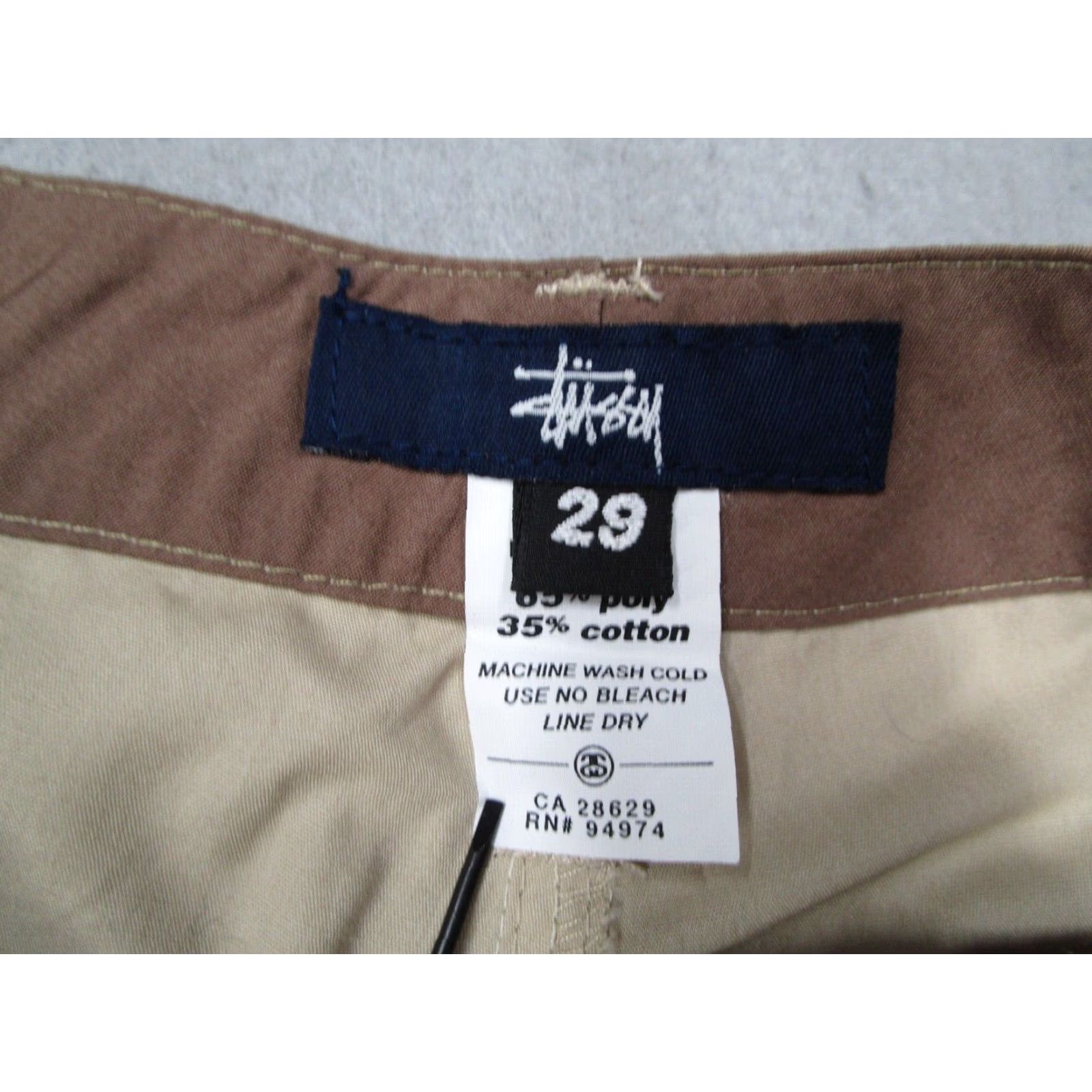 Vintage VINTAGE Stussy Shorts Mens 29 Beige Hop 12" Lightweight Skate Streetwear USA Size US 29 - 2 Thumbnail