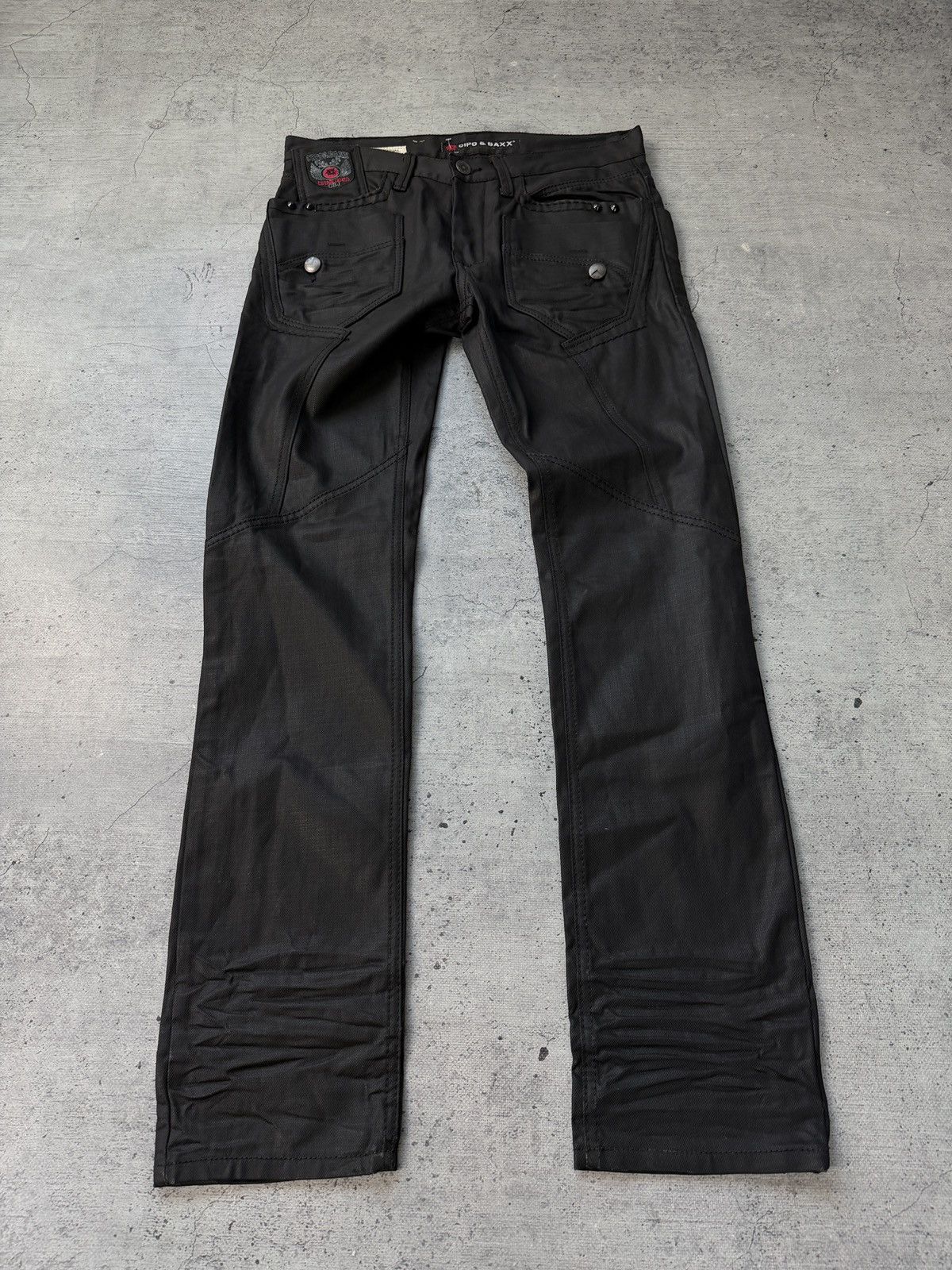 Japanese Brand Cipo & Baxx Jeans Dripp Waxed Embroidered Logo Ed Hardy Size US 31 - 2 Thumbnail