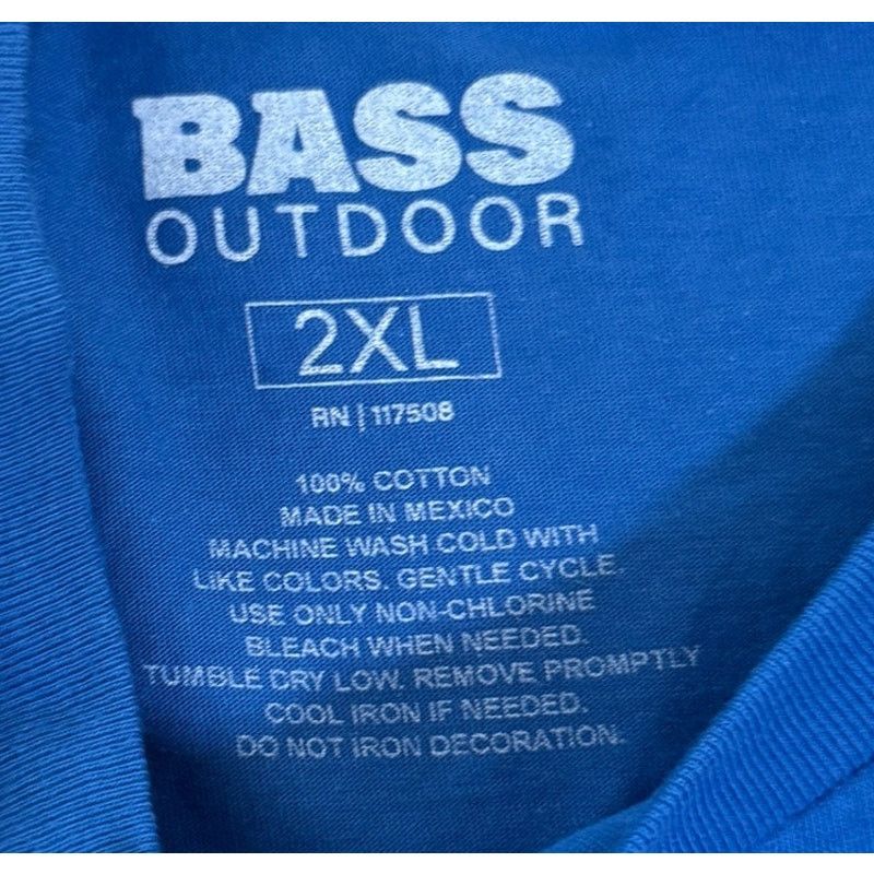 Bass Pro Shops Bass Outdoor Logo Graphic SS Crewneck T-Shirt Blue XXL 2XL Size US XXL / EU 58 / 5 - 4 Thumbnail