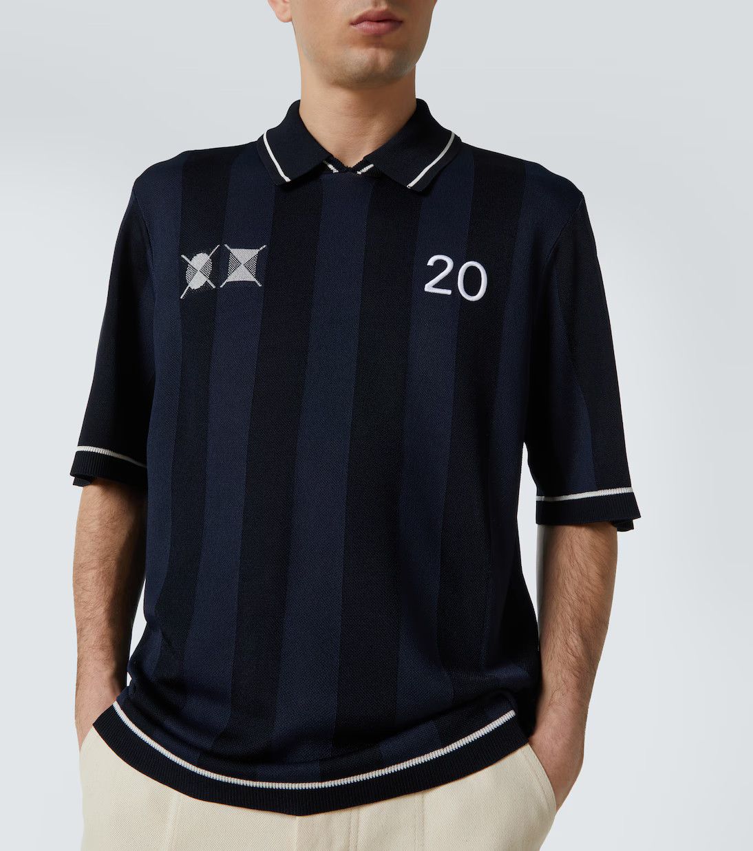 Jacquemus o1h1sh10525 Le Polo Liga Shirt in Navy Blue Size US L / EU 52-54 / 3 - 5 Thumbnail