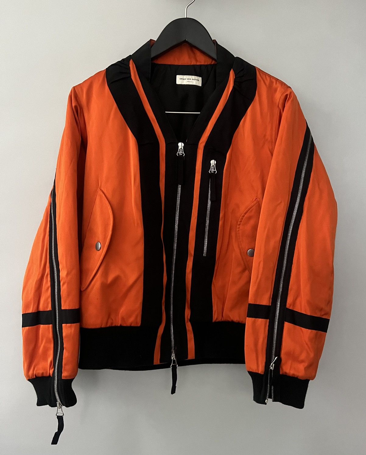 Dries Van Noten Dries Van Noten Orange Back Zip Bomber Size US M / EU 48-50 / 2 - 3 Thumbnail