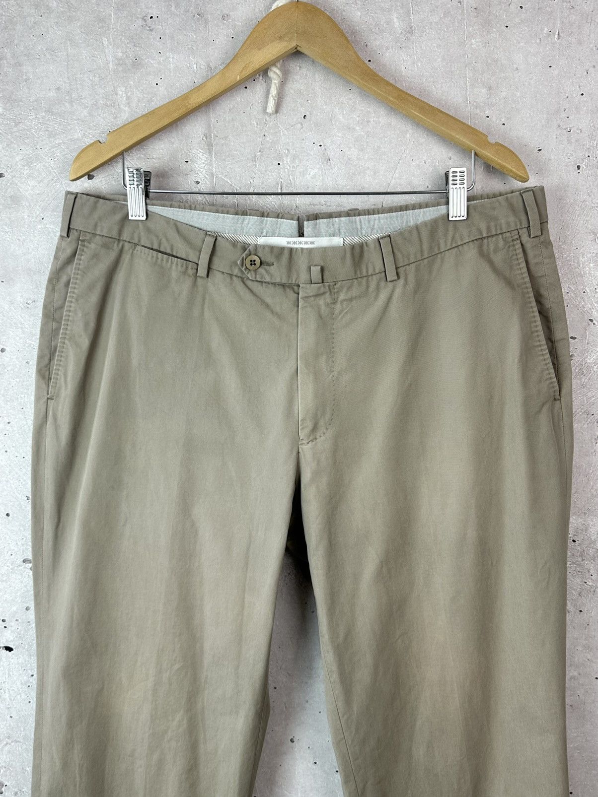Ermenegildo Zegna Ermenegildo Zegna Slim-fit Beige Cotton Men’s Chino Pants Size US 36 / EU 52 - 2 Thumbnail