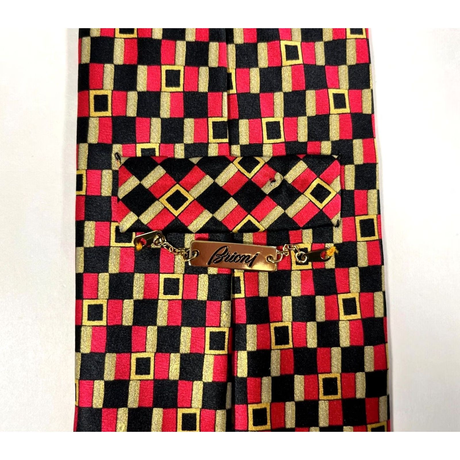 Brioni Brioni Geometric Multicolor Silk Tie Men’s Long 61.5" 3.5" Made in Italy Size ONE SIZE - 7 Thumbnail