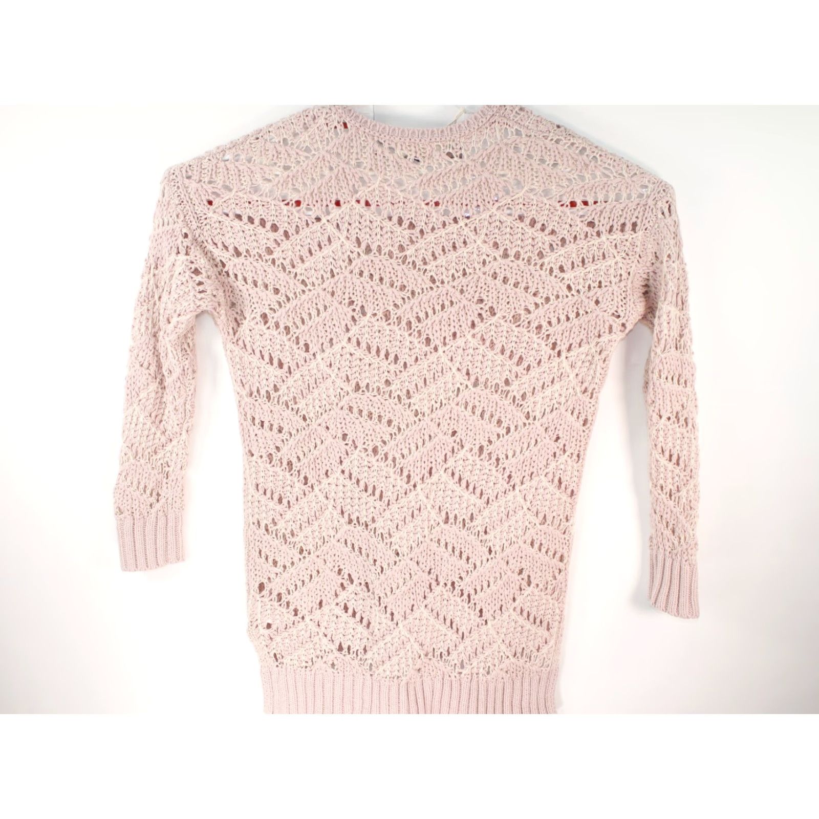 Vintage VINTAGE Open Knit Crew Neck Soft Knit Women's Sweater Womens Pink SZ XL Size XL / US 12-14 / IT 48-50 - 5 Thumbnail
