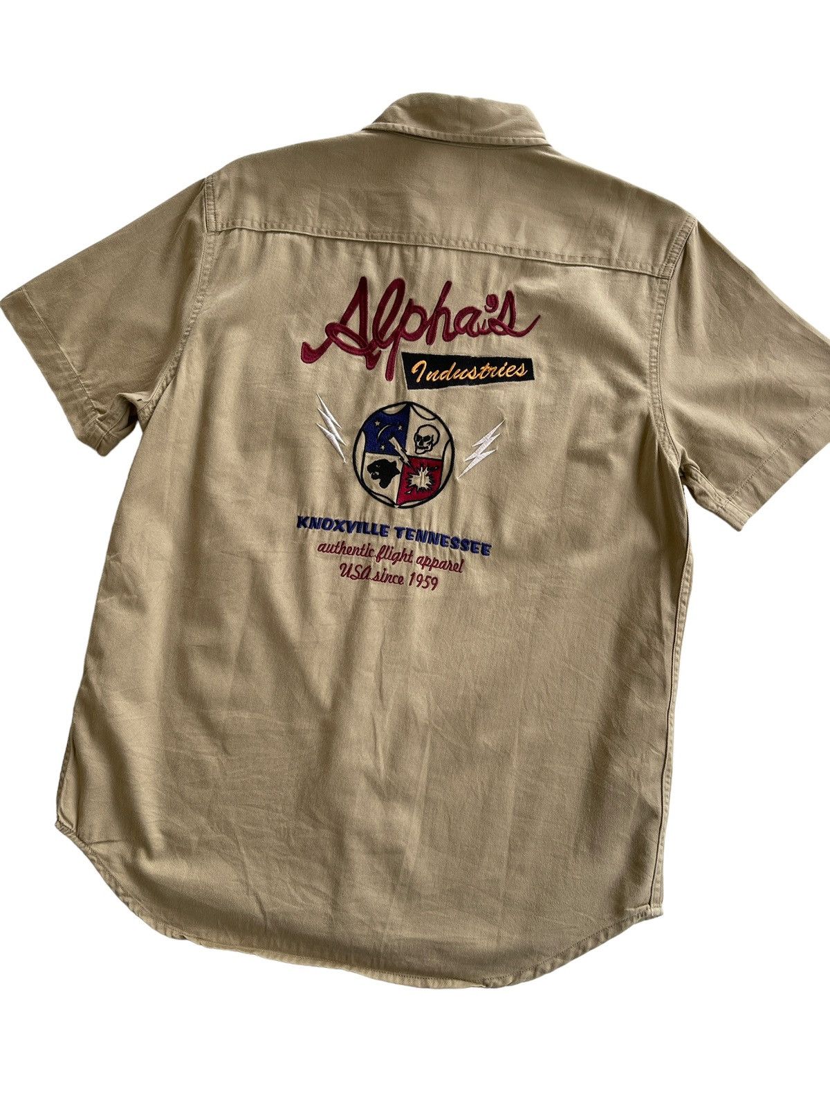 Alpha Industries Vintage Alpha Knoxville Tennesse Embroidery Logo Shirt Size US L / EU 52-54 / 3 - 5 Thumbnail