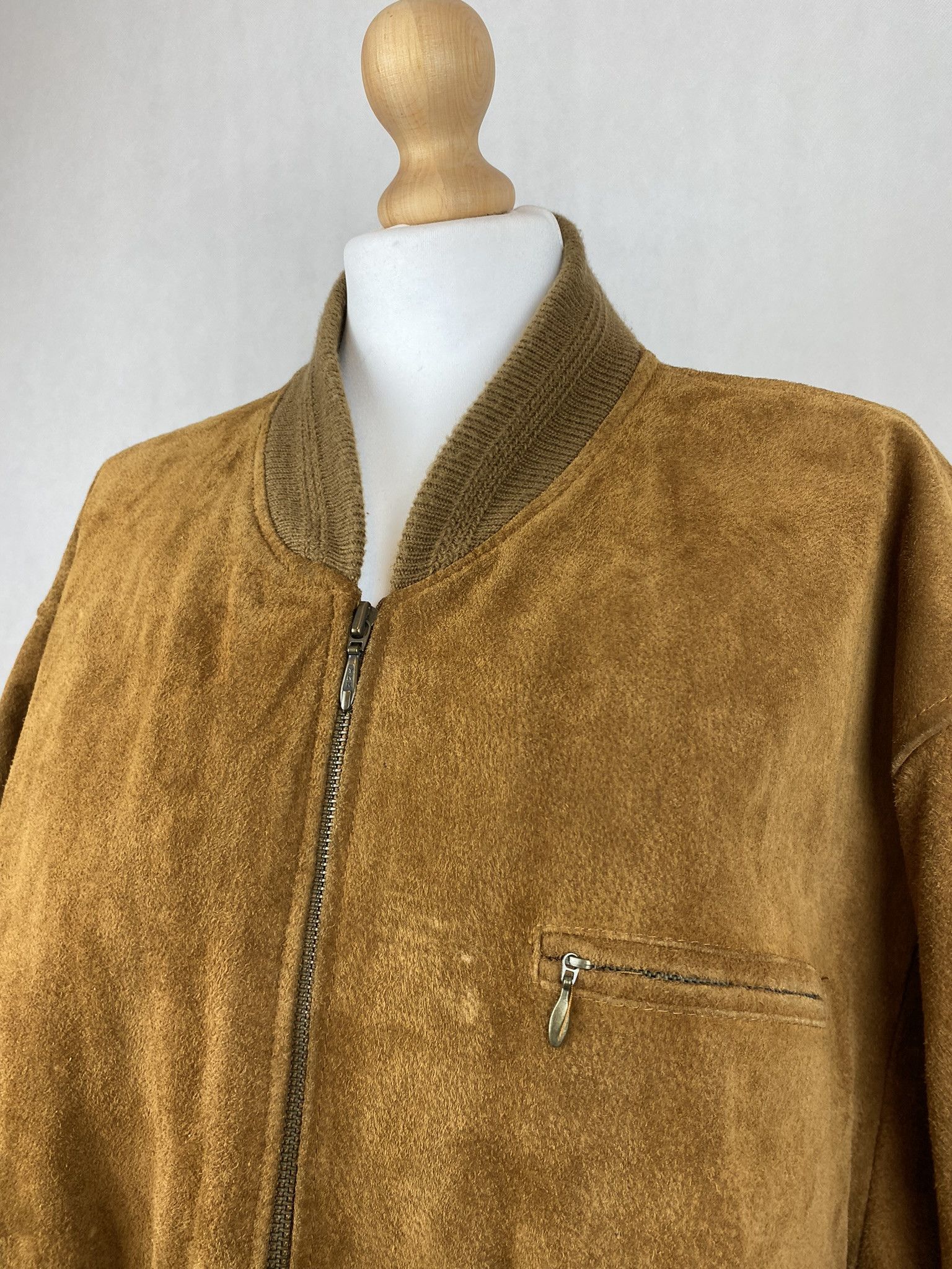 Genuine Leather × Vintage real leather suede jacket bomber rap hip hop oversize Size US XL / EU 56 / 4 - 3 Thumbnail