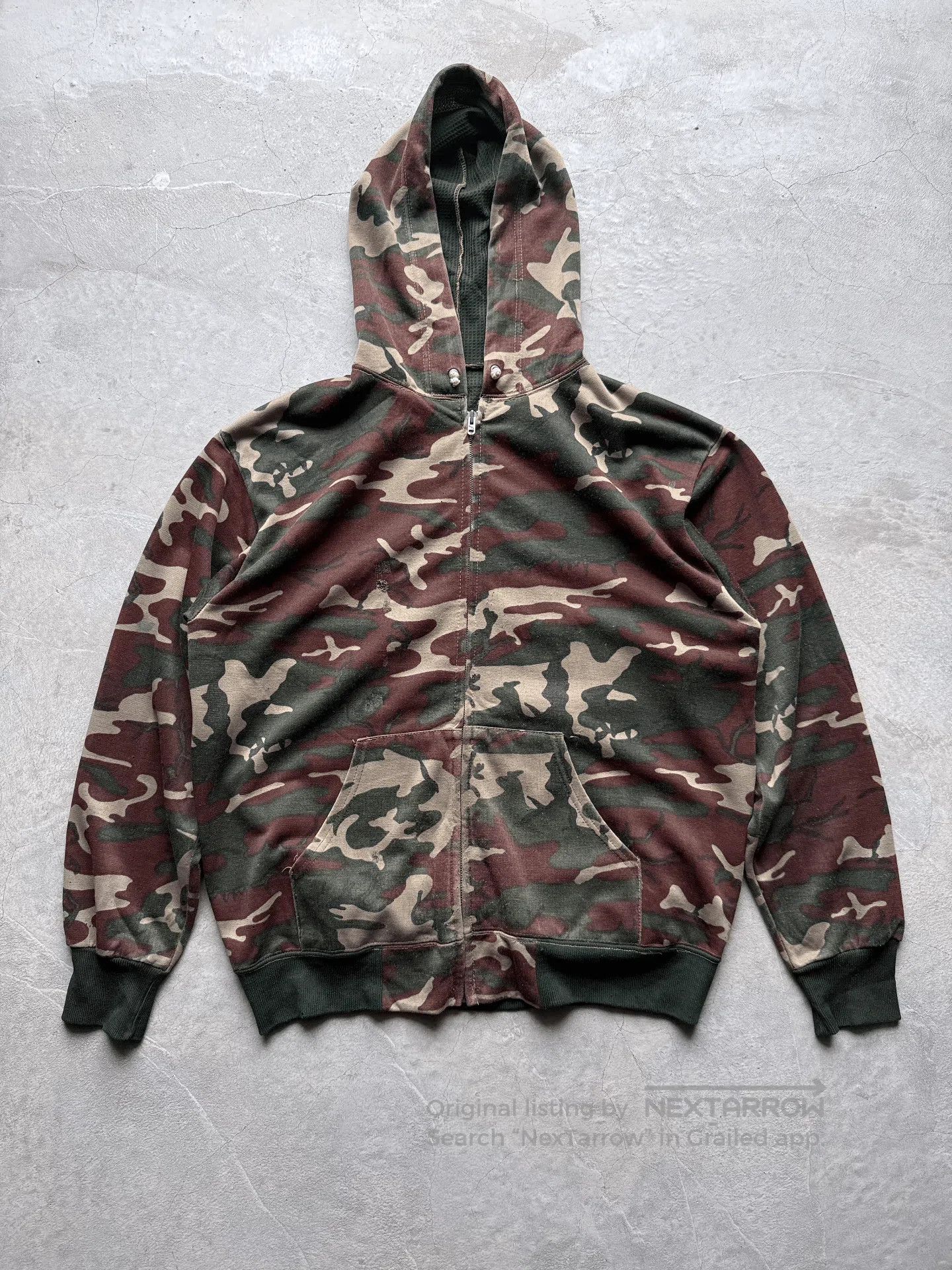 Vintage Vintage 70s Camouflage Zip Hoodie. Size US L / EU 52-54 / 3 - 1 Thumbnail