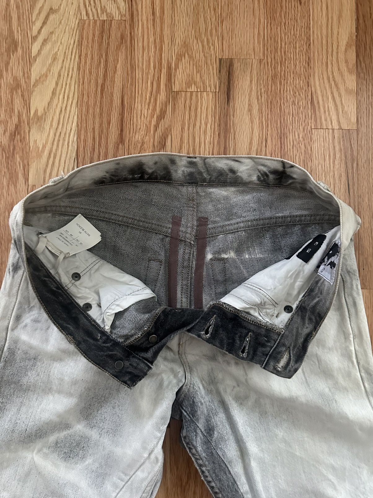 Rick Owens Drkshdw *Trades Considered*ARCHIVE FW/15 Cropped Berlin BATIK BLEACH Size US 28 / EU 44 - 5 Thumbnail