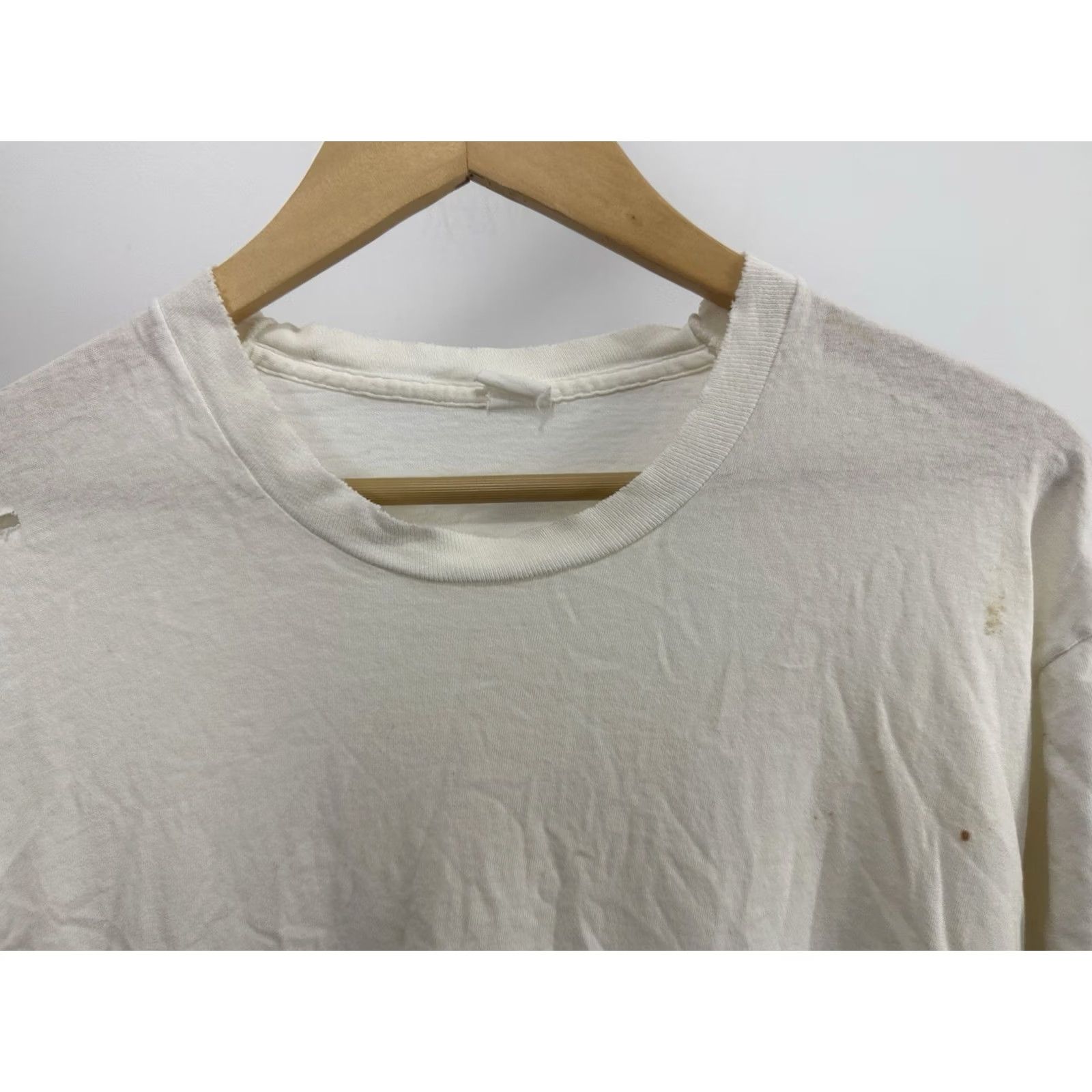 Thrasher VTG 80s Cotton Blank Thrashed Distressed Worn WIP Work T-Shirt XL White Mens XL Shirt Size US XL / EU 56 / 4 - 6 Thumbnail