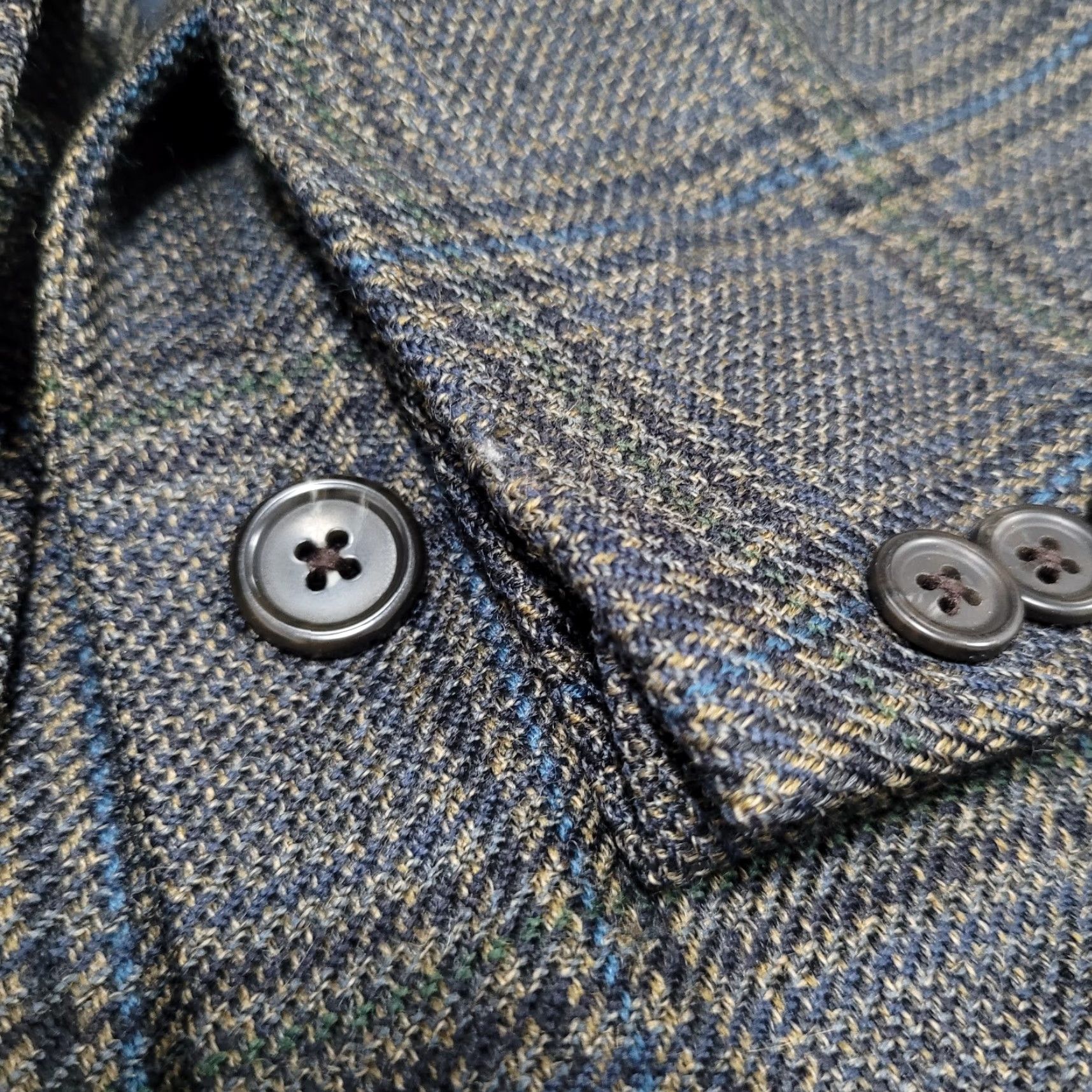 Chaps Chaps Ralph Lauren Blue 100% Wool 2 Button Vented Notch Blazer Sport Coat 40S Jacket Single-Breasted Wool Check Mens Size 40R - 5 Thumbnail