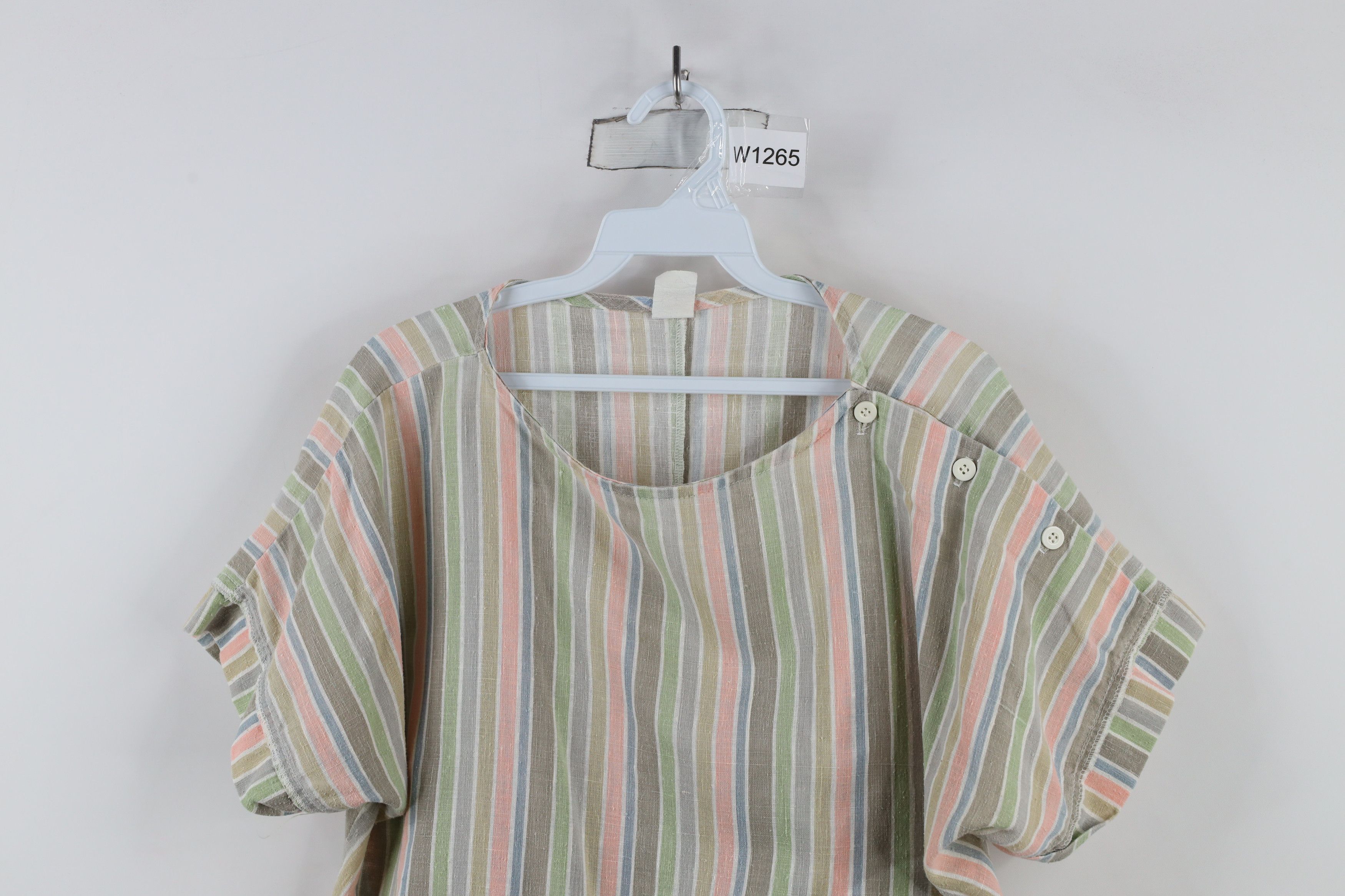 Vintage Vintage 70s 80s Streetwear Linen Blend Dolman Sleeve T-Shirt Size L / US 10 / IT 46 - 2 Thumbnail