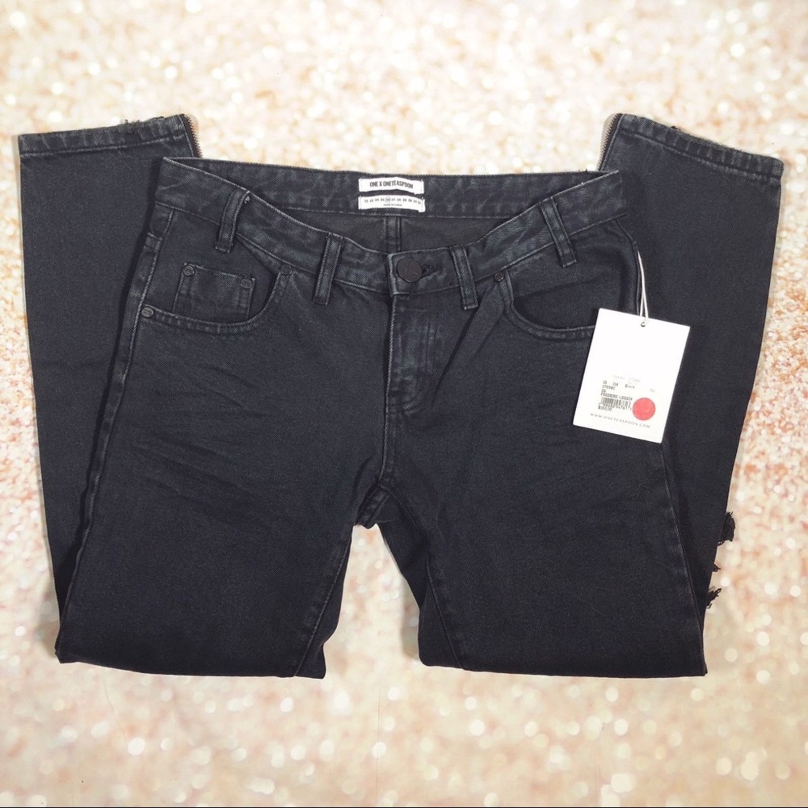 One Teaspoon One Teaspoon Fox Black FreeBird Skinny Leg Jean 26 Size 26" / US 2 / IT 38 - 8 Thumbnail