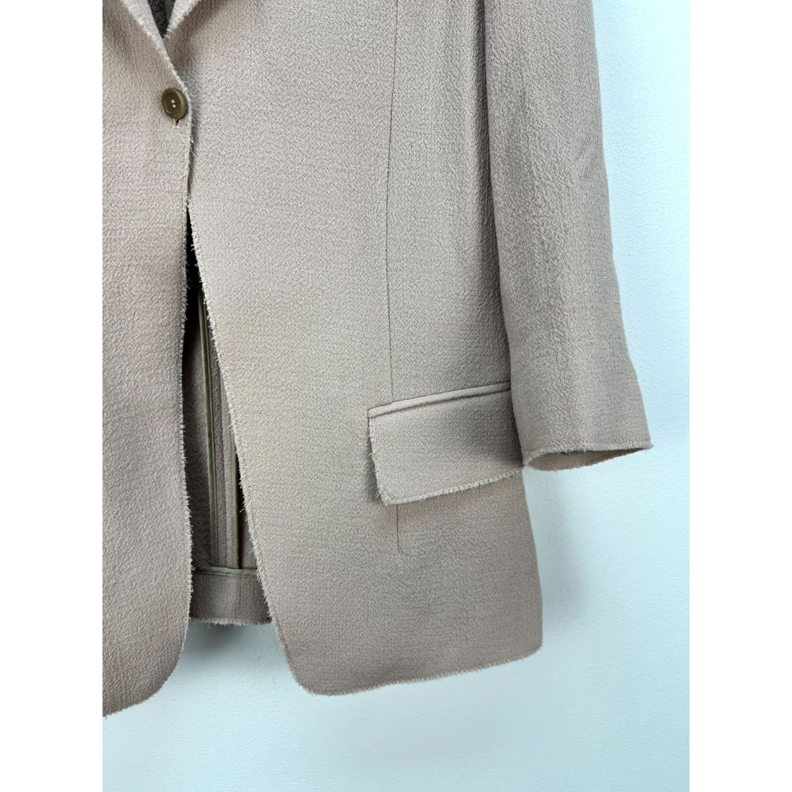 Agnona Agnona Blazer Jacket Wool Beige Women's Size 40 Regular Long Sleeve One-Button Black? Size S / US 4 / IT 40 - 5 Thumbnail