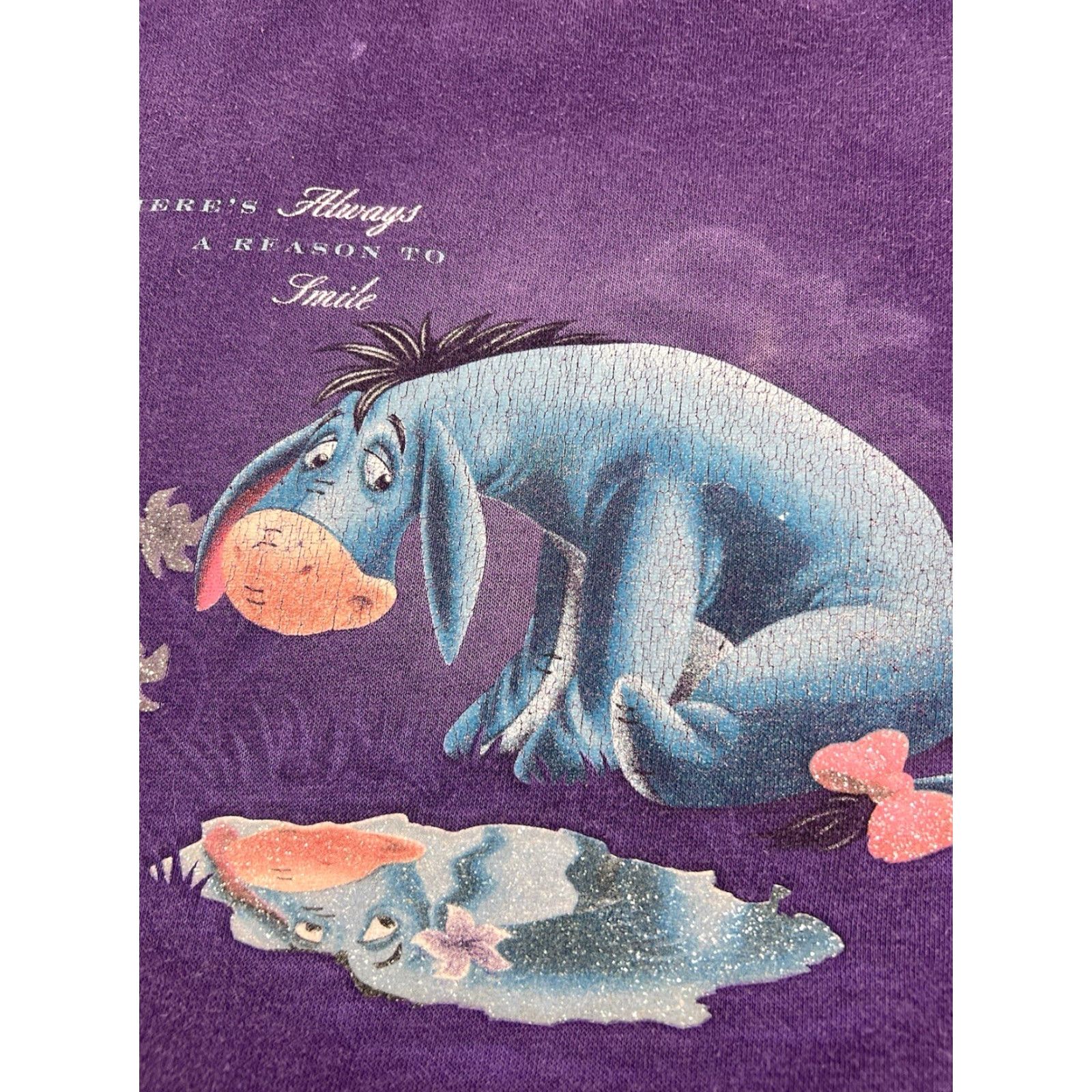 Disney VINTAGE Disney Store Eeyore Sweatshirt Purple L Women Crew Pullover Long Sleeve Regular Cotton Blend Size L / US 10 / IT 46 - 2 Thumbnail