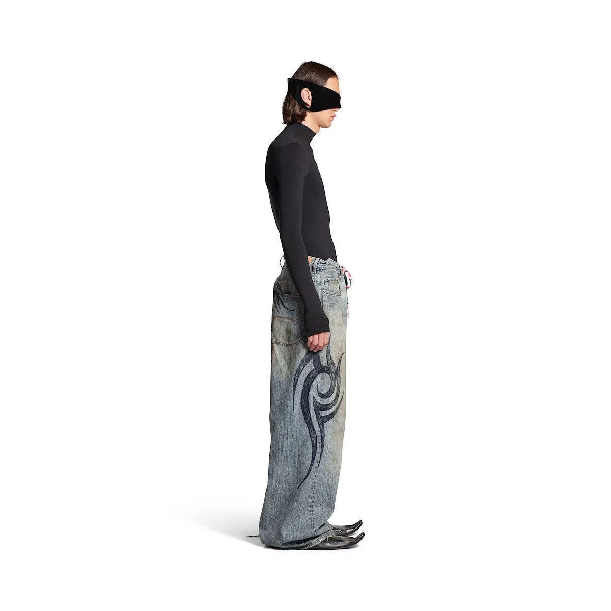 Balenciaga Balenciaga MEN'S Y2K STRETCHED KNEE BAGGY PANTS Size US 30 / EU 46 - 8 Thumbnail
