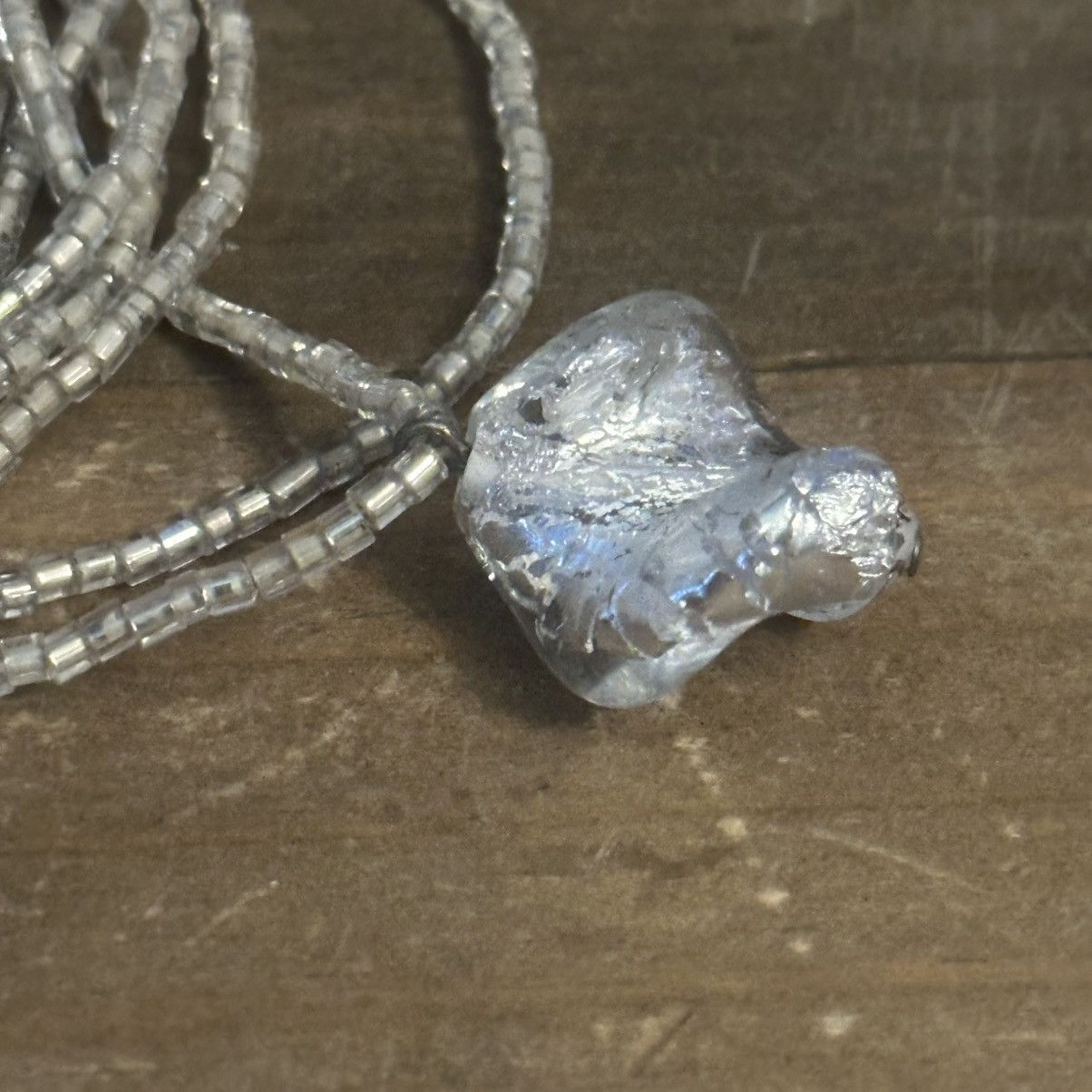Other Multi strand silver seed bead Murano glass pendant necklace Size ONE SIZE - 4 Thumbnail