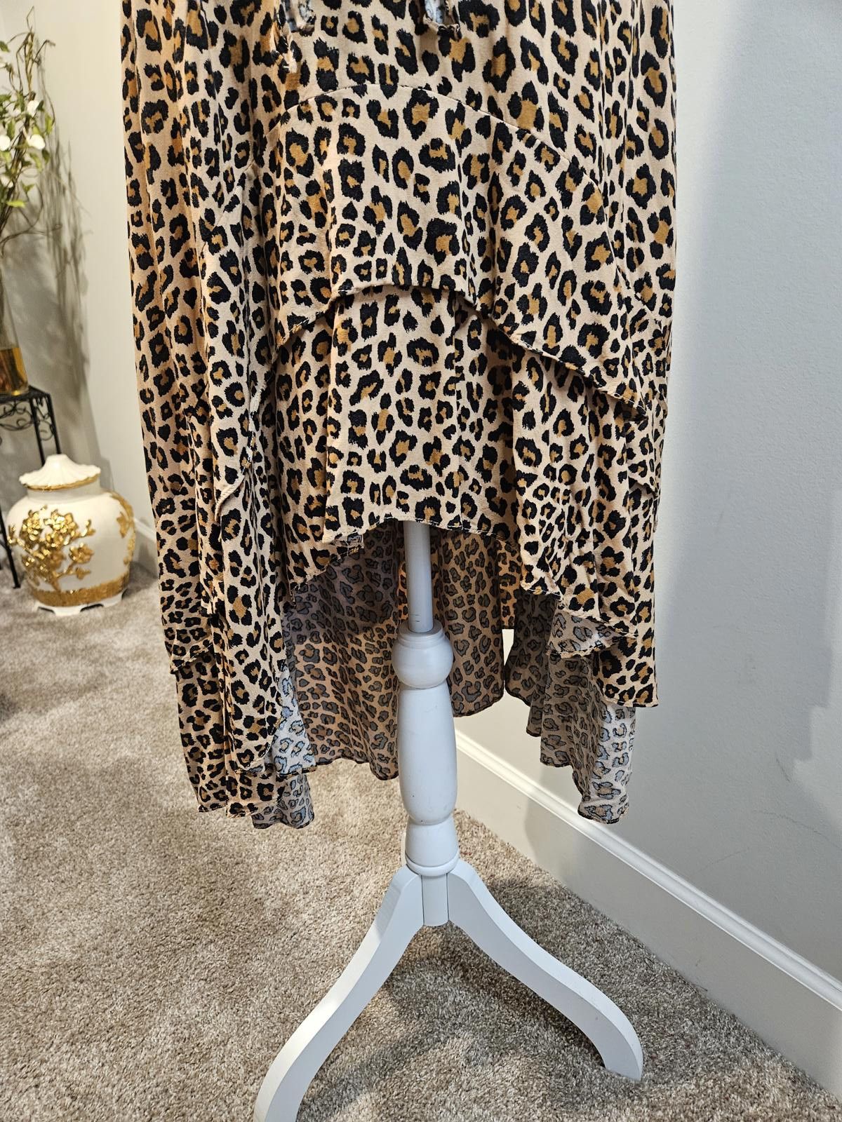 Designer Inthebeginning Los Angelas Leopard Print Hi-Low Dress Size S / US 4 / IT 40 - 9 Thumbnail