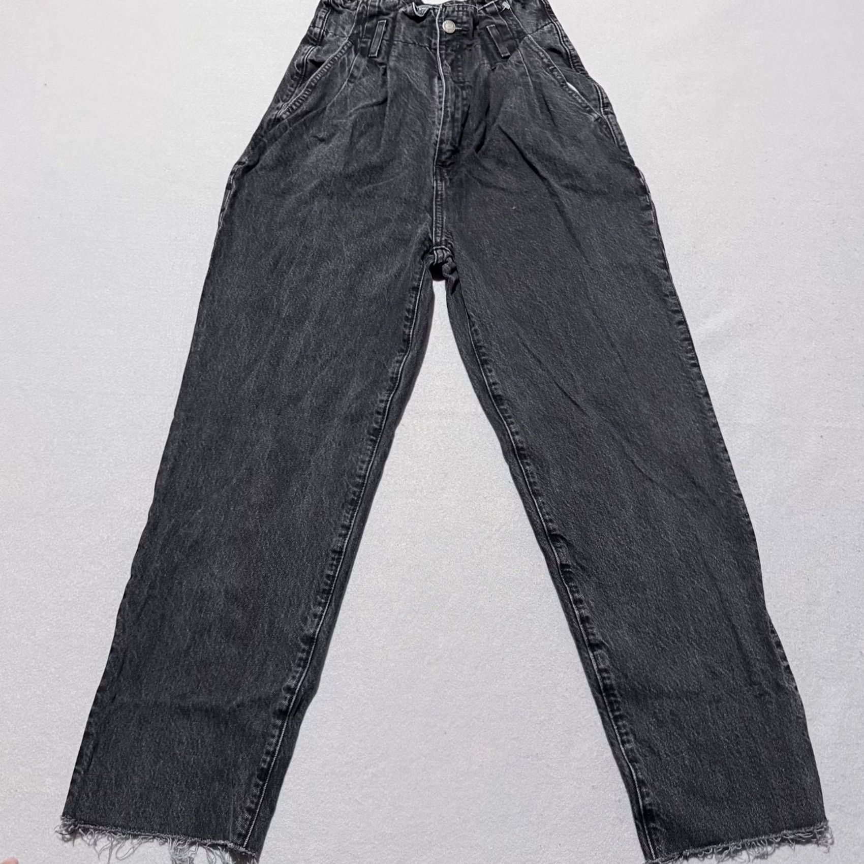 Abercrombie & Fitch Abercrombie & Fitch Mom Paperbag Jeans Womens Denim High Rise Frayed Tapered - 2 Size 26" / US 2 / IT 38 - 2 Thumbnail