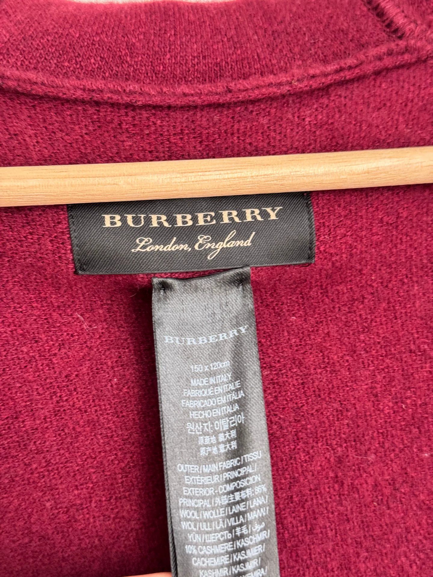 Burberry Burberry Red Wool Cloak 99 New 150x120 Size ONE SIZE - 7 Thumbnail