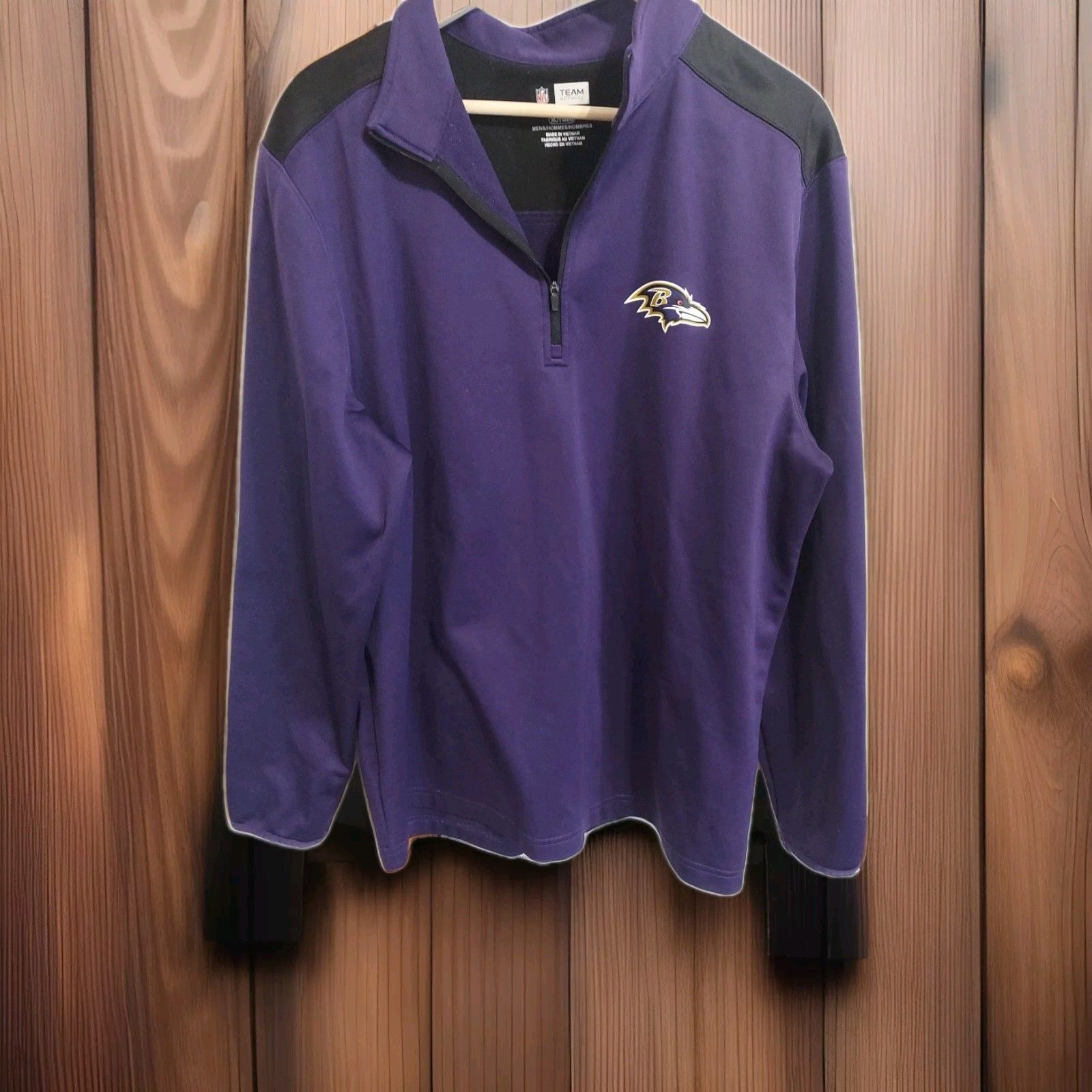 NFL Baltimore Ravens Purple 1/4 Zip Pullover Size XL Stretch NF Size US XL / EU 56 / 4 - 1 Thumbnail